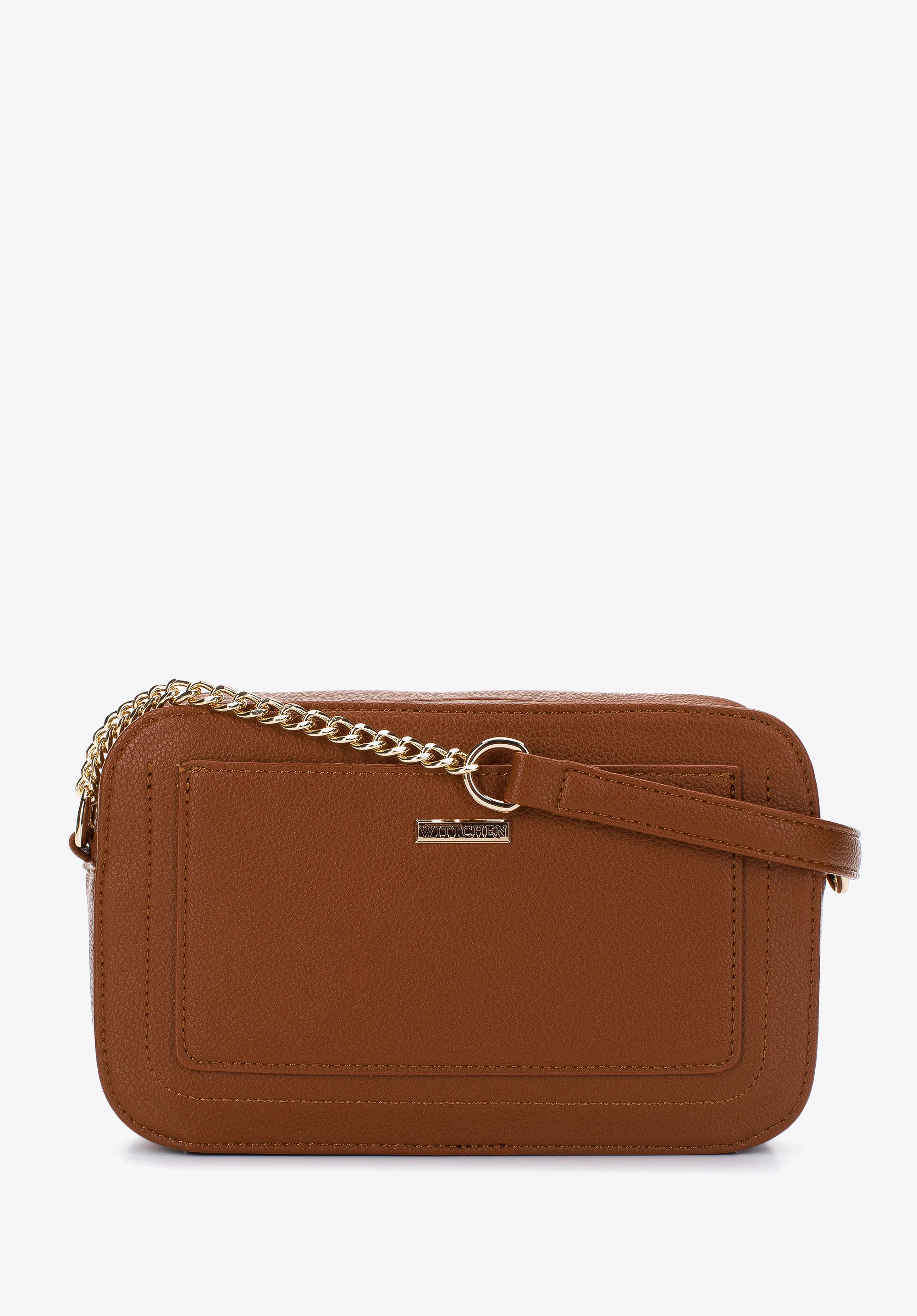 Damska listonoszka pudełkowa z obszytą kieszenią