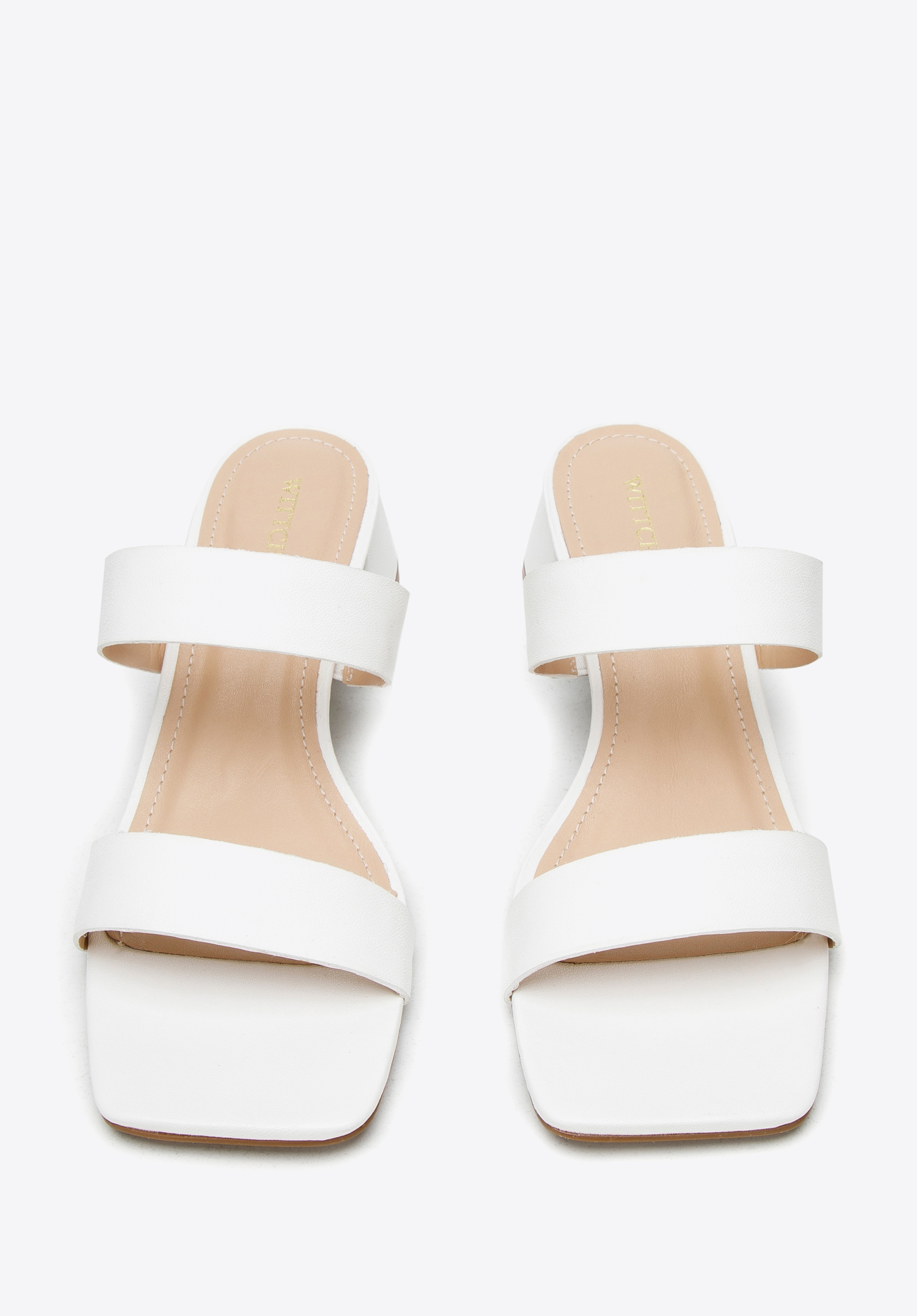 Damskie klapki skórzane z cienkimi paskami