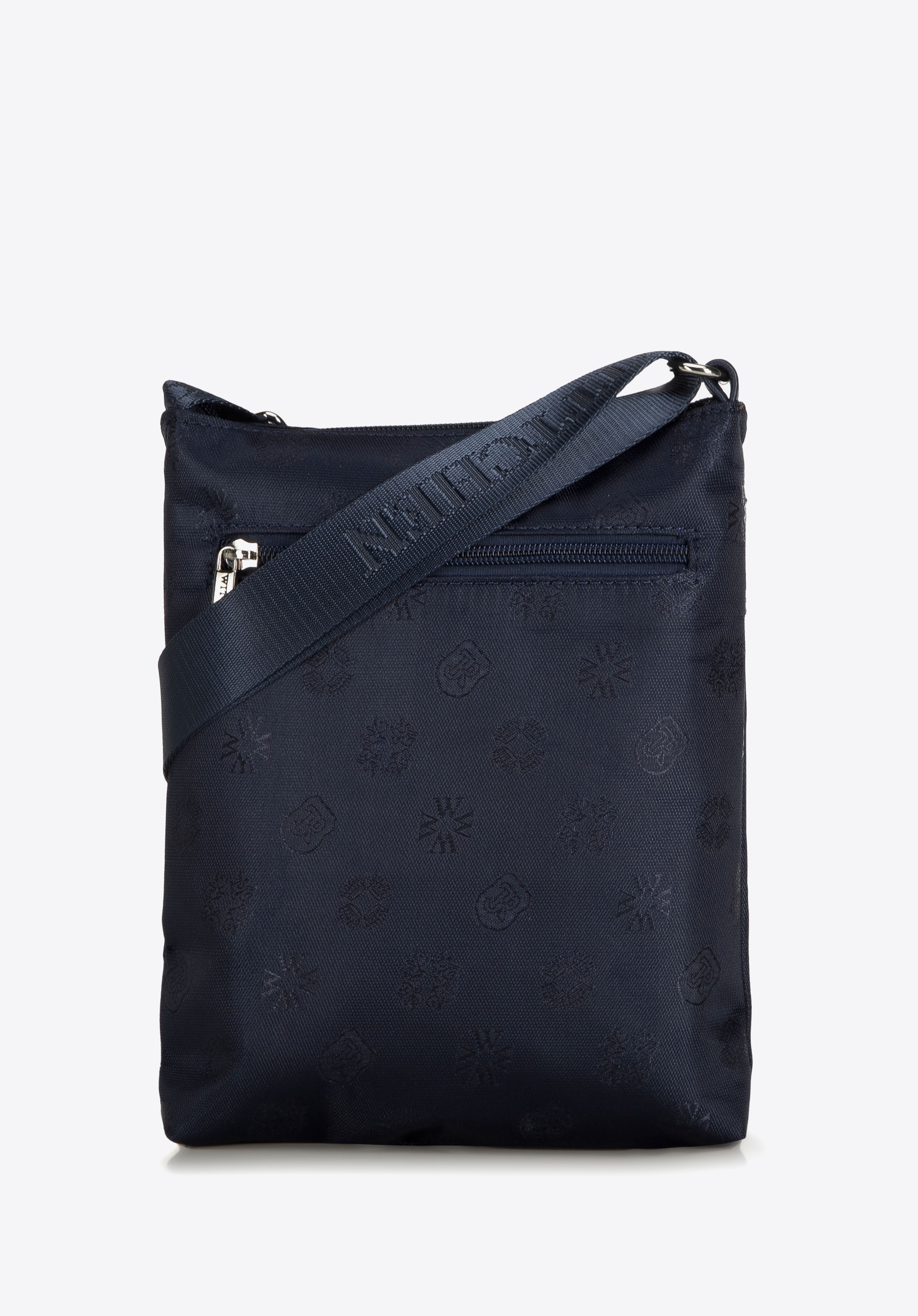 Damska listonoszka z tkaniny w logo z suwakiem