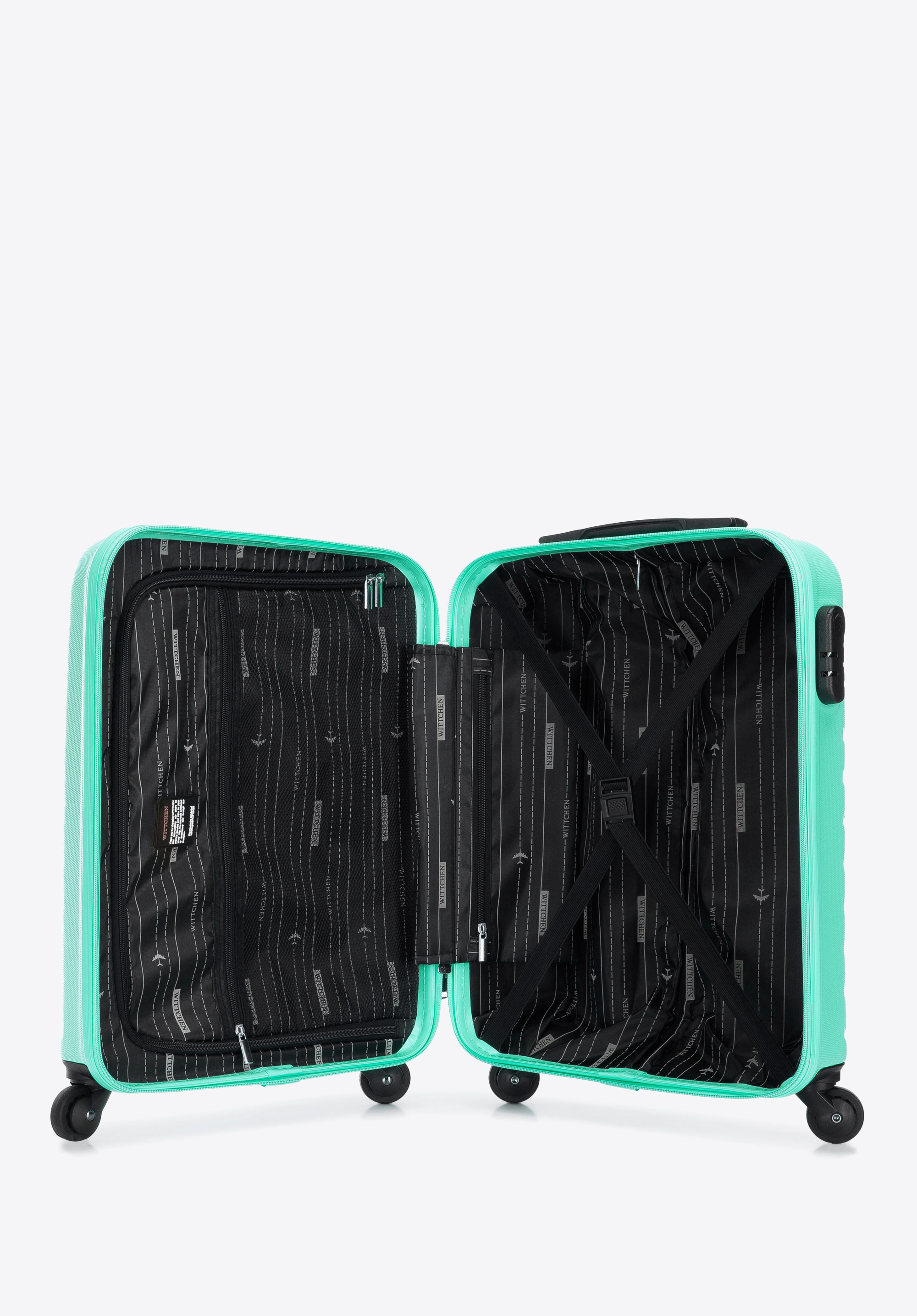 Walizka kabinowa z ABS-u z geometrycznym tłoczeniem