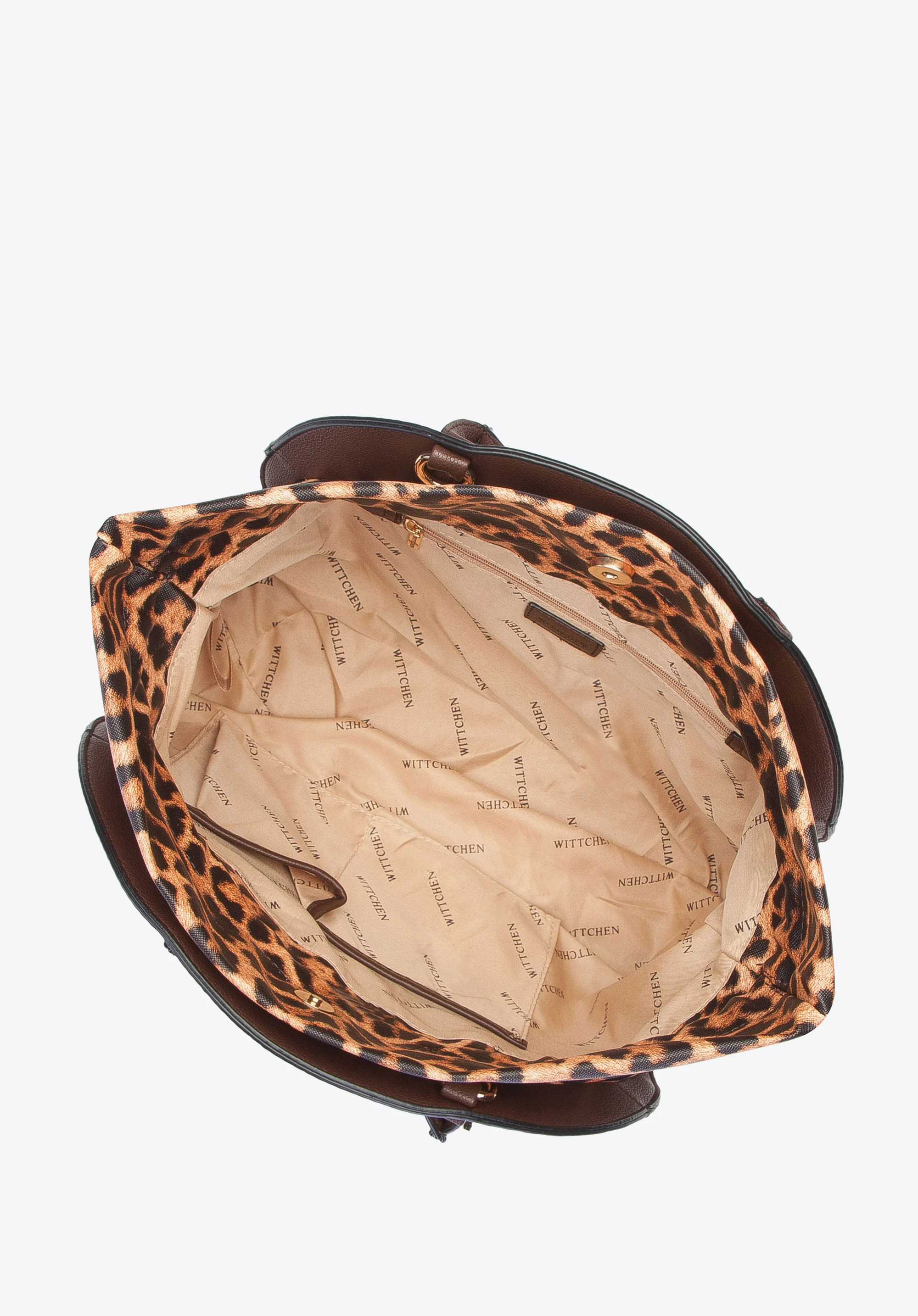 Kuferek ze skóry ekologicznej w cętki