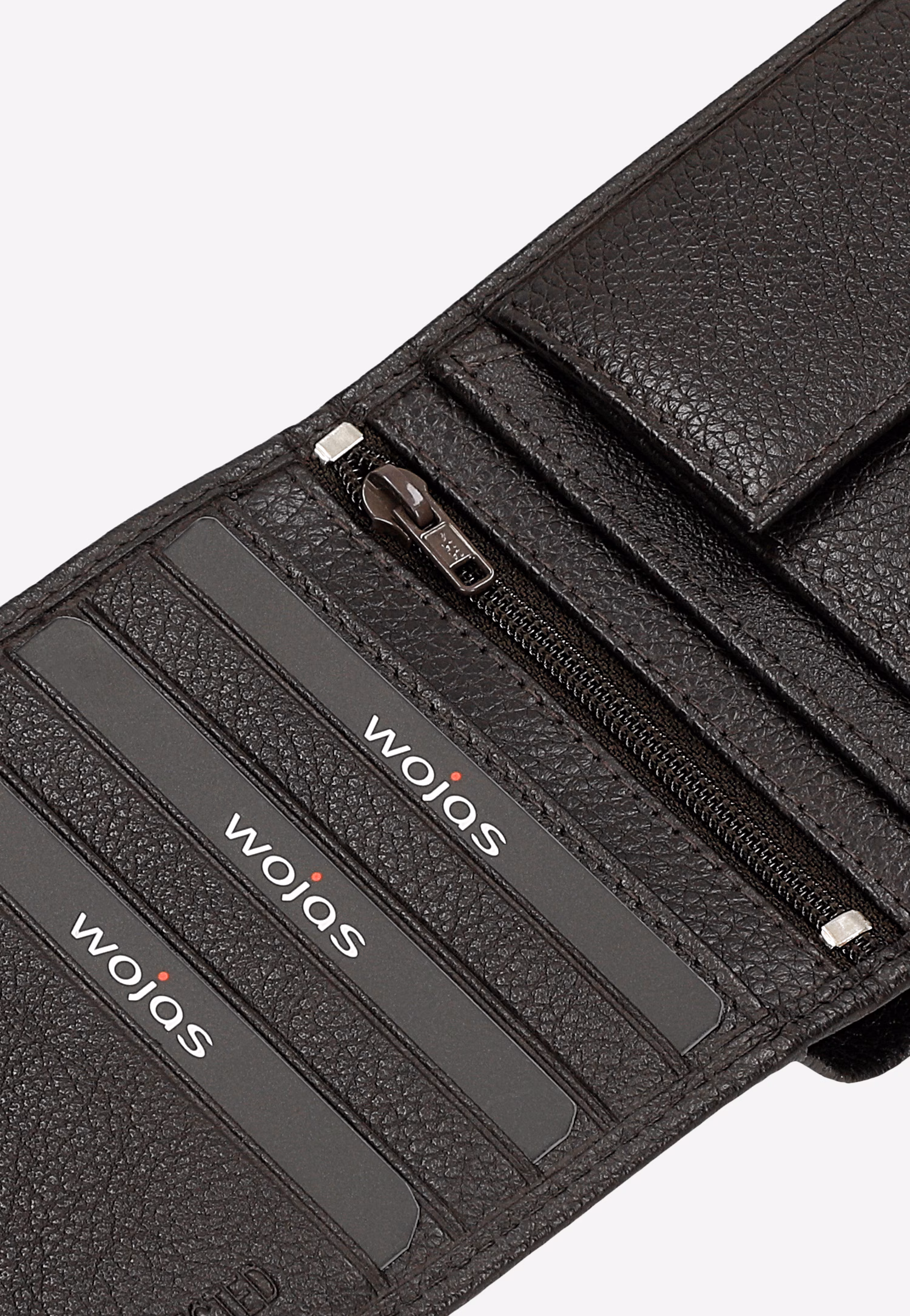 Ciemnobrązowy portfel męski ze skóry licowej