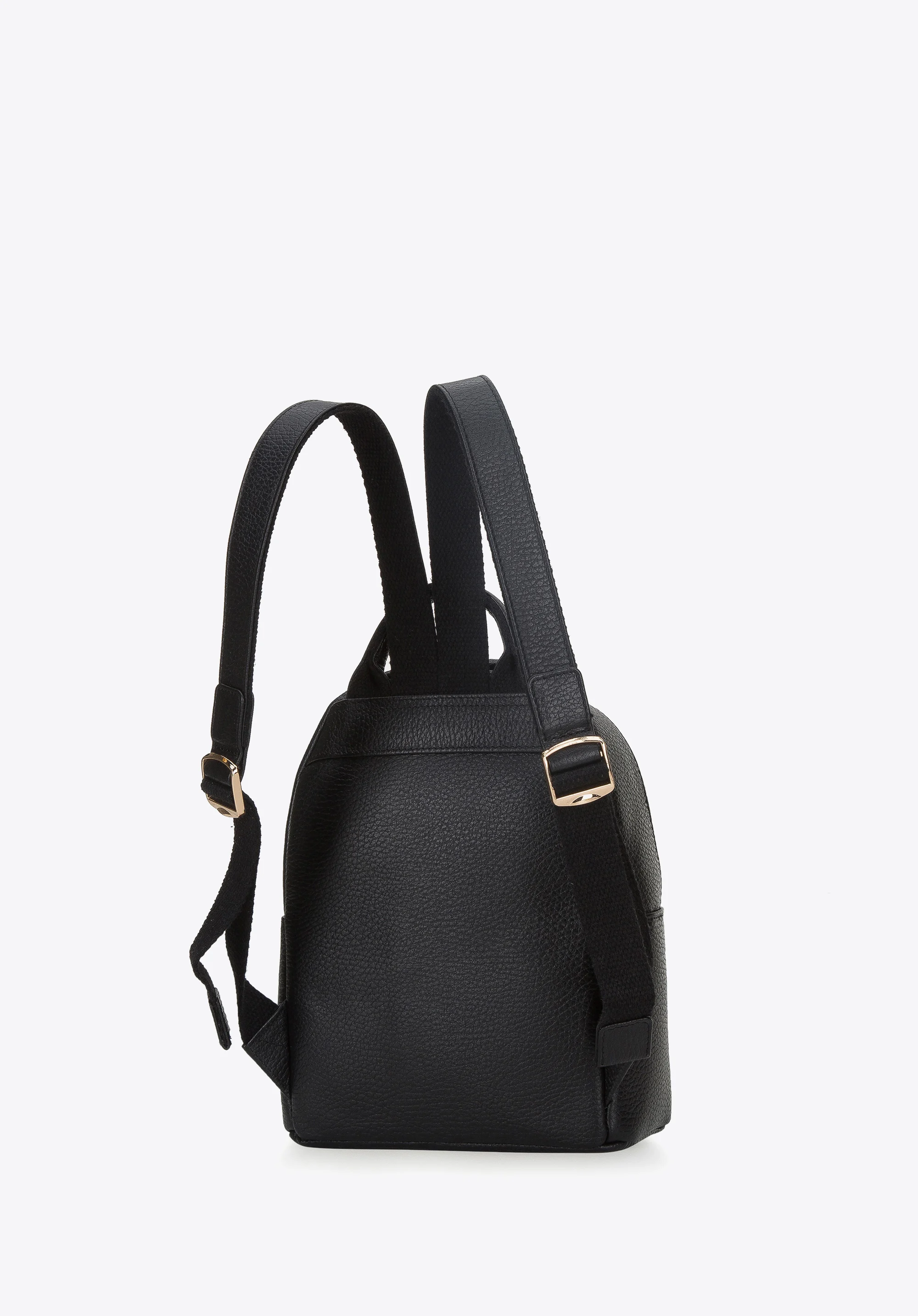 Damski miniplecak skórzany z pionowym suwakiem