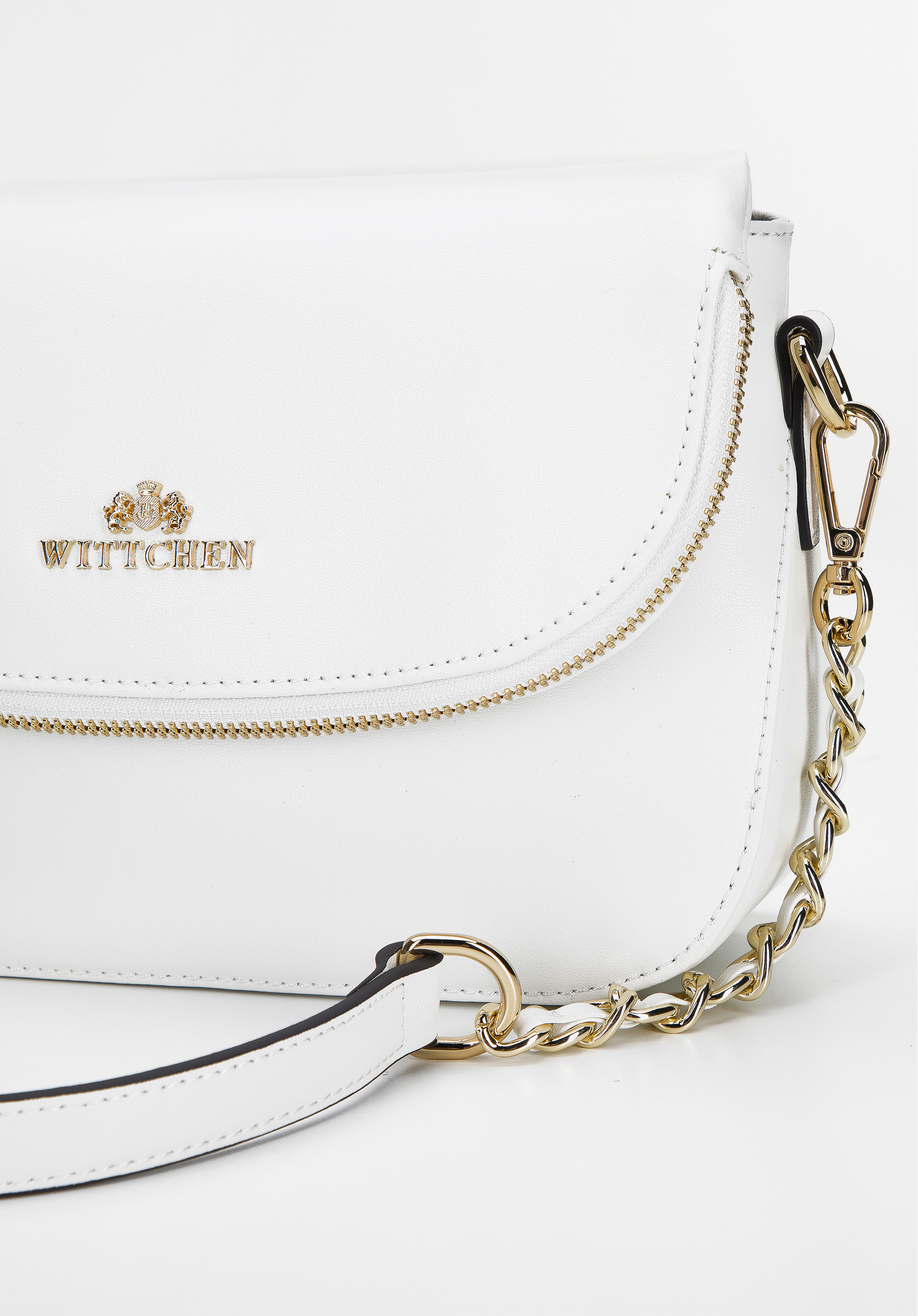 Damska listonoszka skórzana z kieszenią w klapie mała