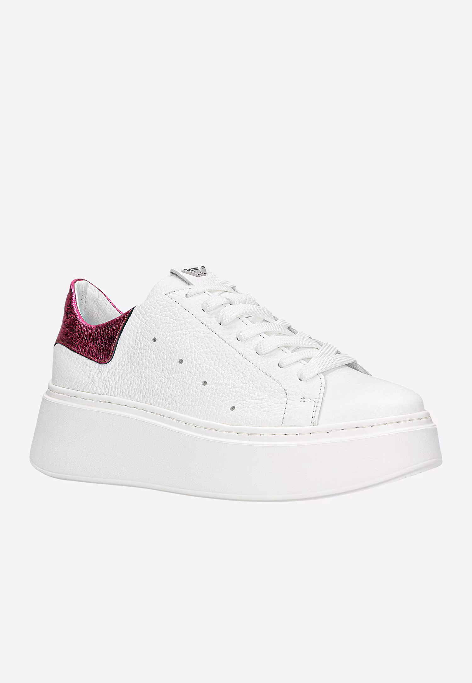 Lekkie białe trampki na flatformie