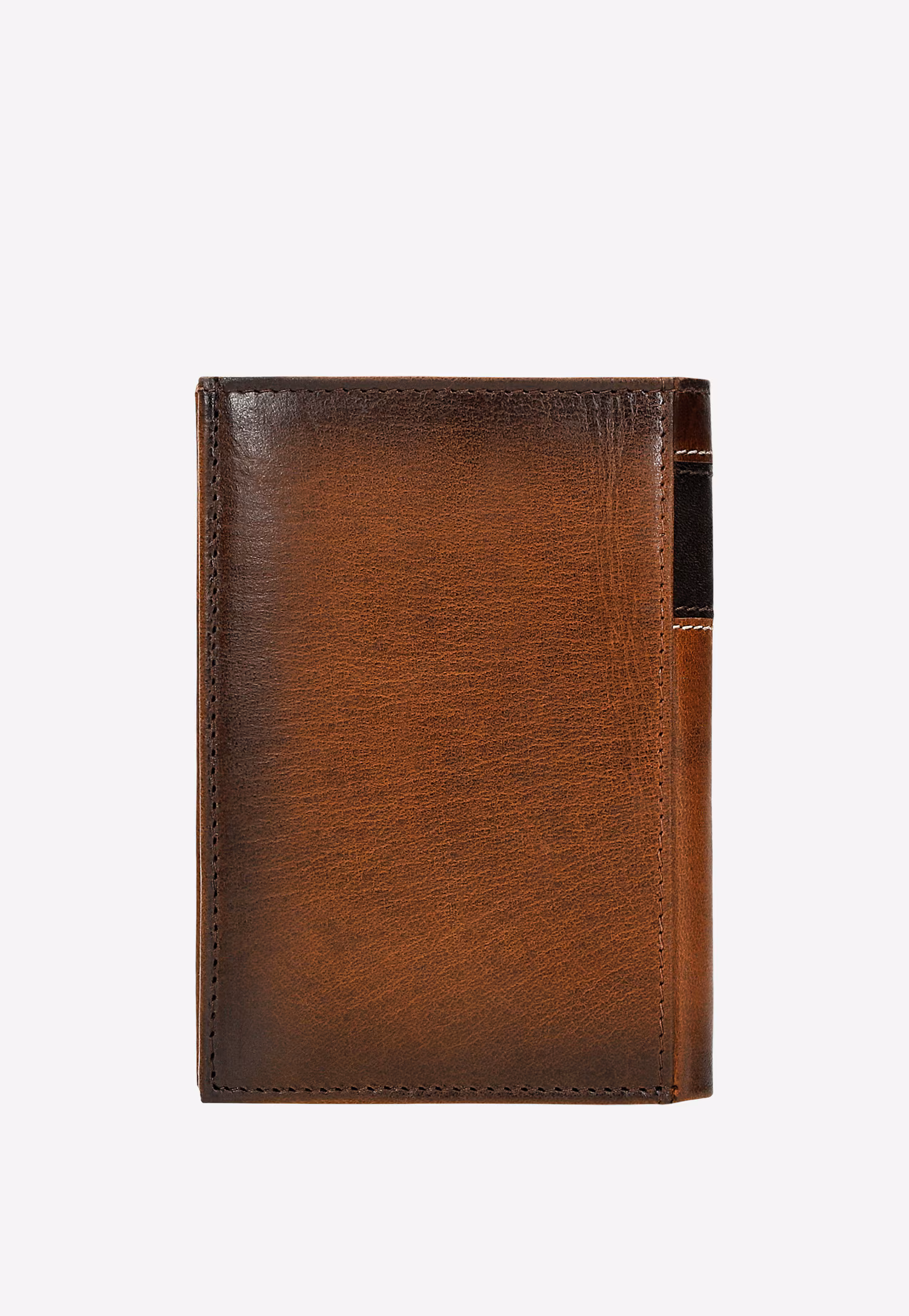 Brązowy portfel męski z ciemną wstawką