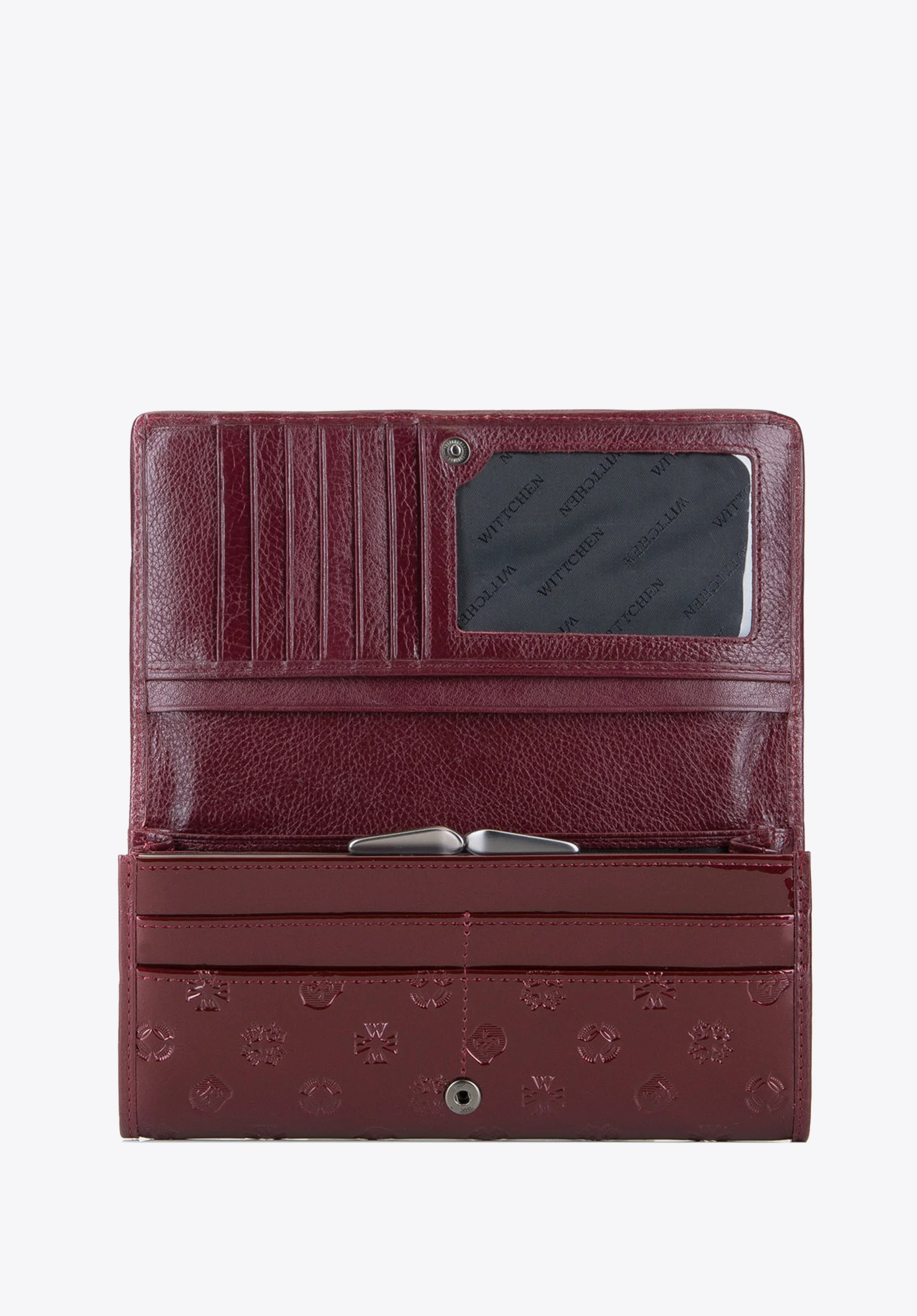 Damski portfel skórzany tłoczony w monogram