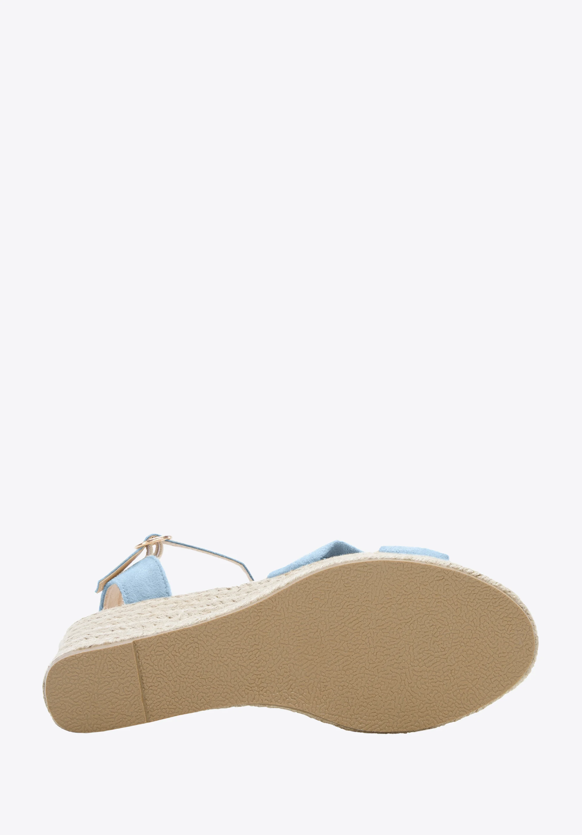 Damskie sandały na koturnie z ozdobnym supełkiem