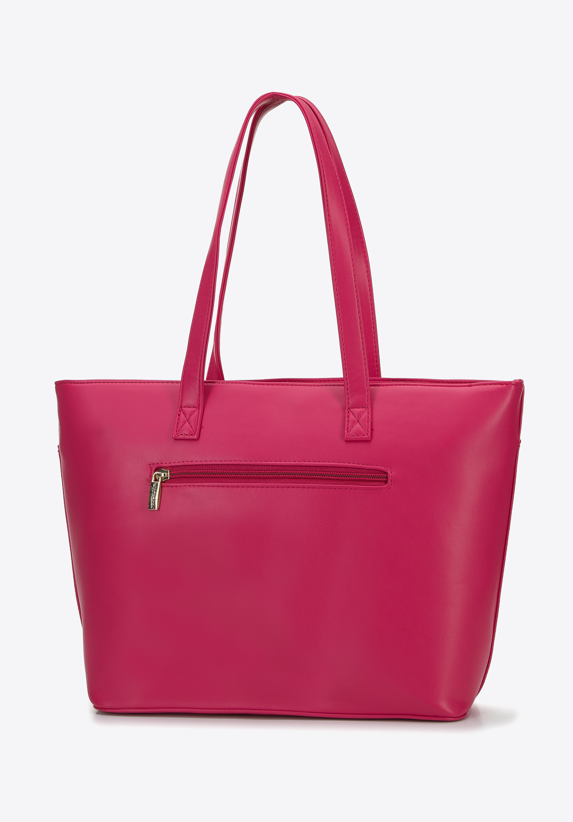 Torebka shopperka z ekoskóry z kieszenią z przodu