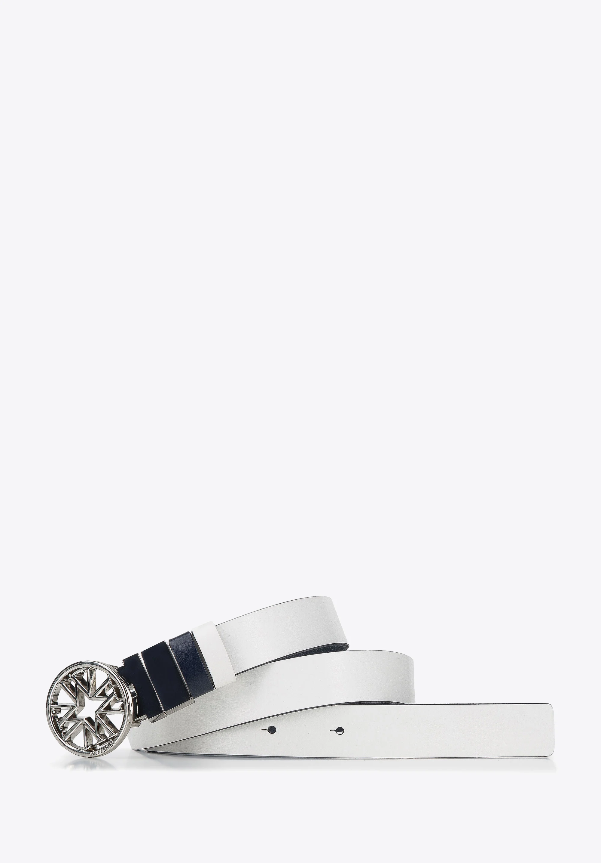 Damski pasek skórzany dwustronny z klamrą z monogramem