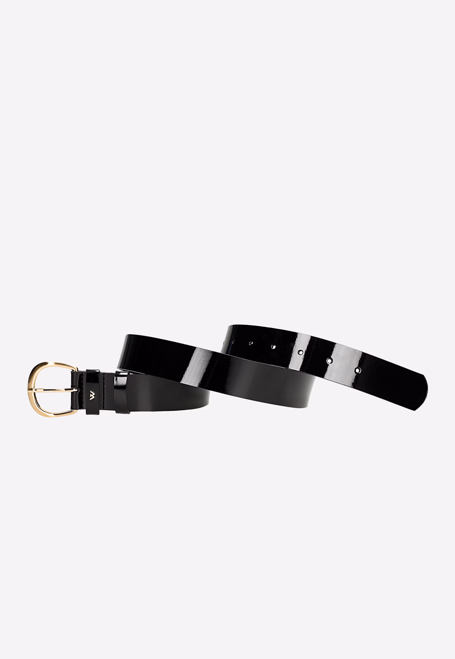 Brązowy pasek ze złotą klamrą