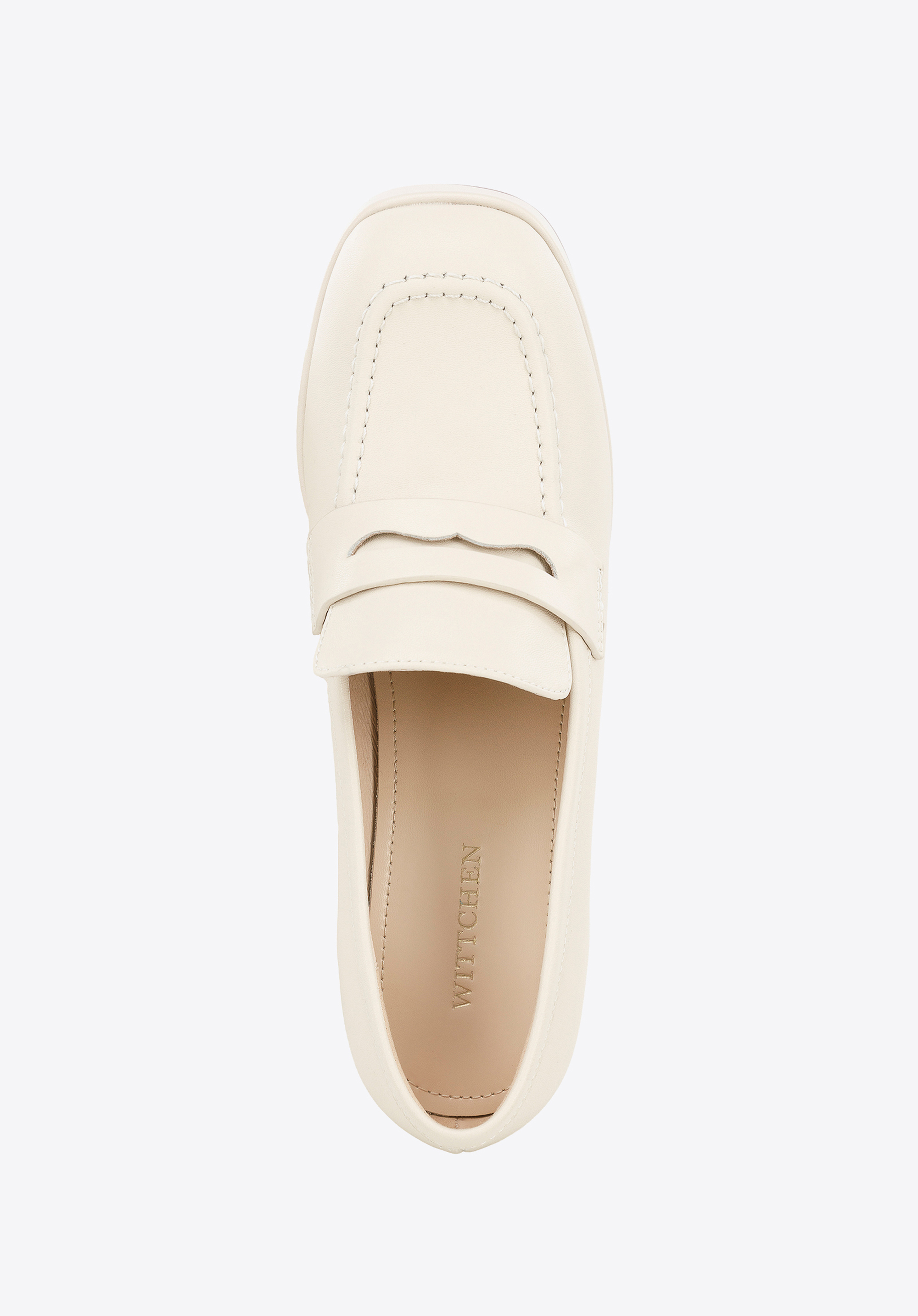 Czółenka ze skóry na platformie klasyczne