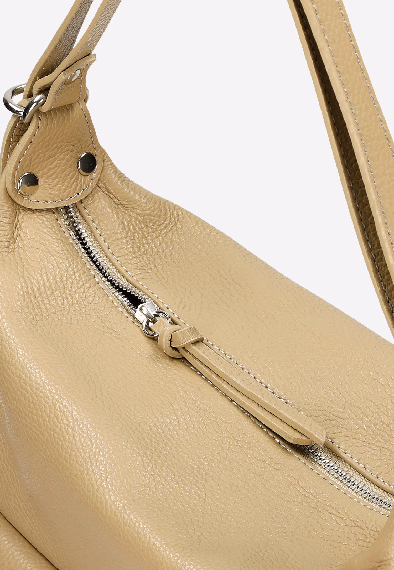 Beżowa skórzana torebka plecak 2w1