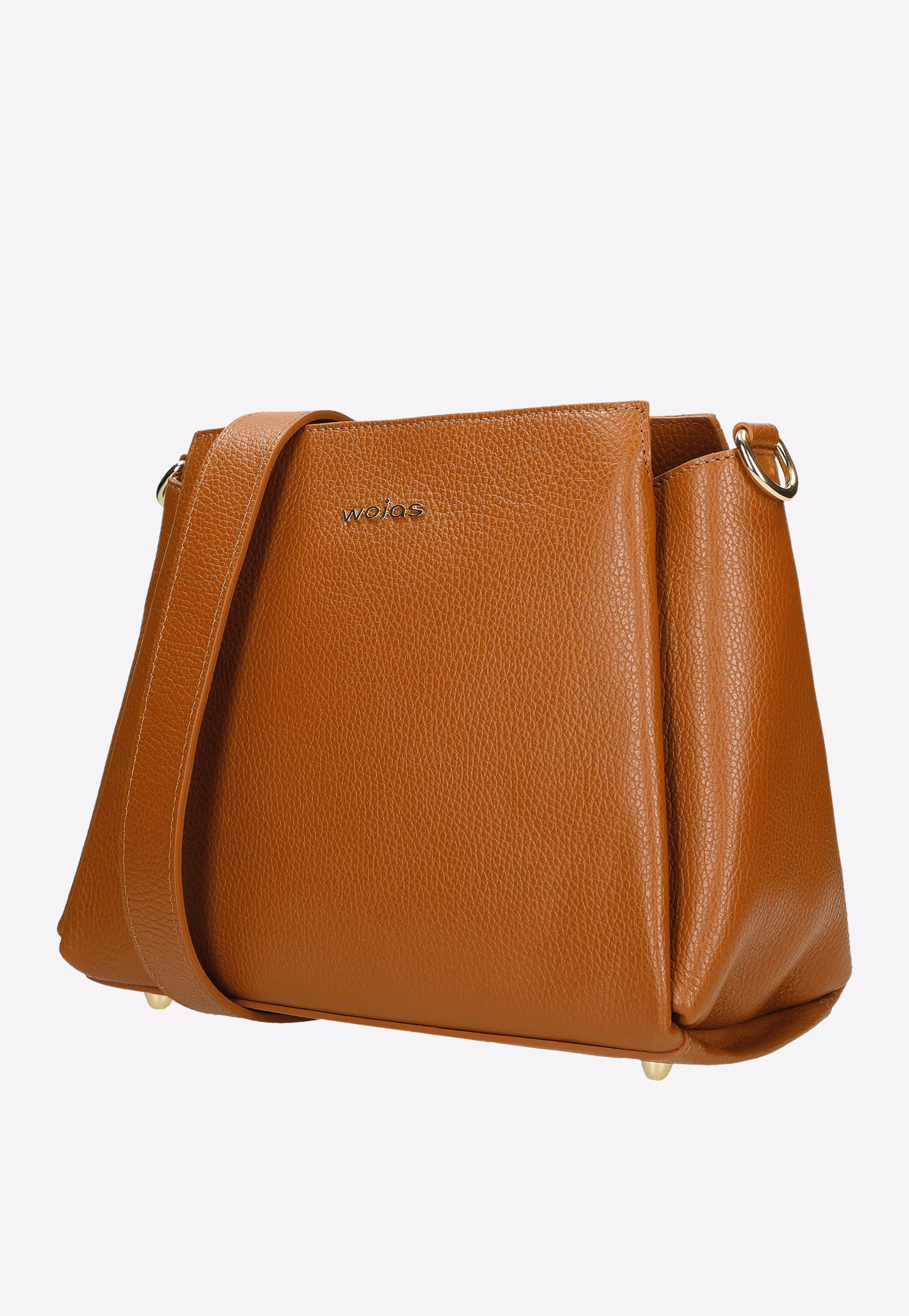 Skórzany jasnobrązowy kuferek damski