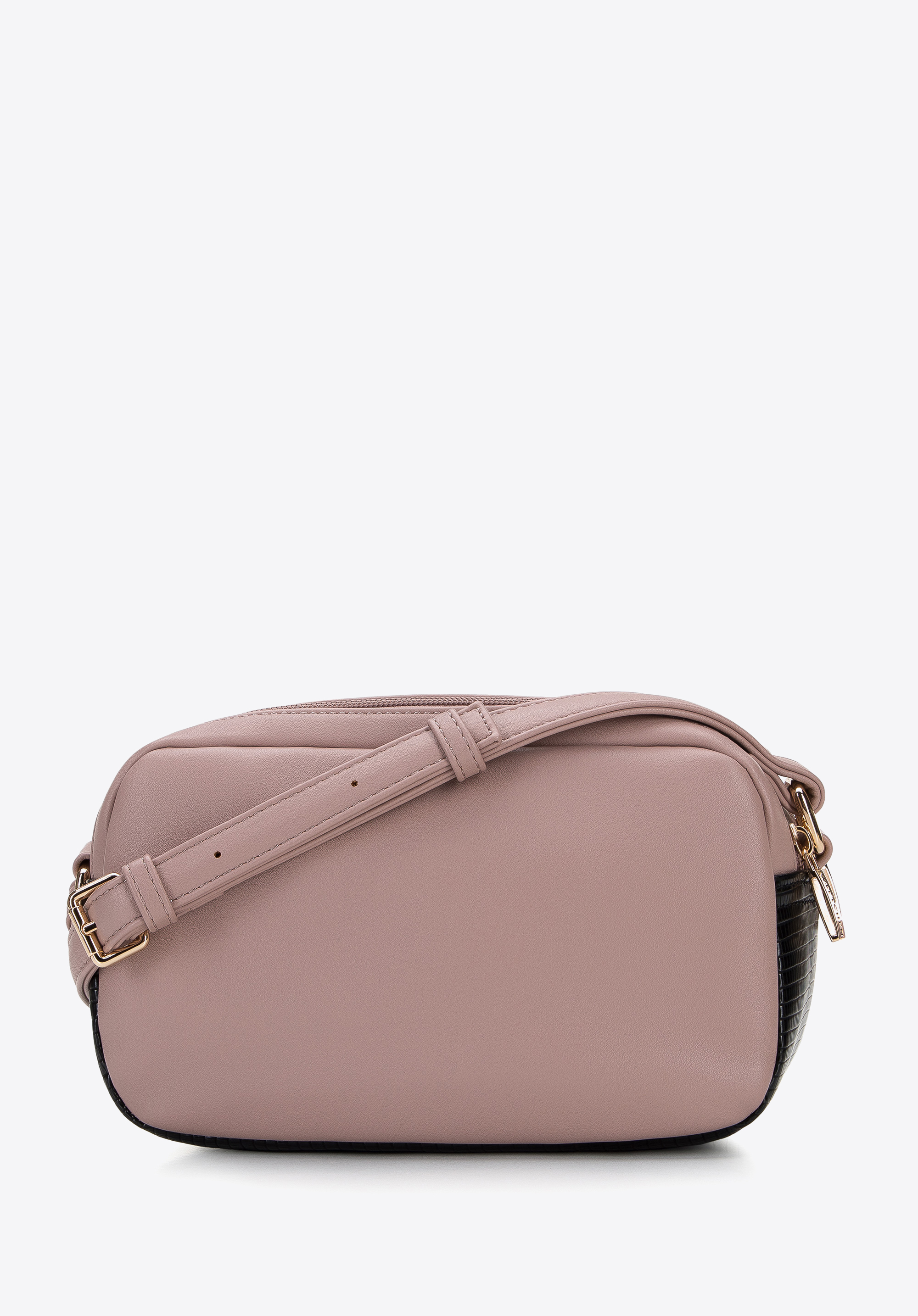 Damska listonoszka z ozdobną wstawką i rzemieniem