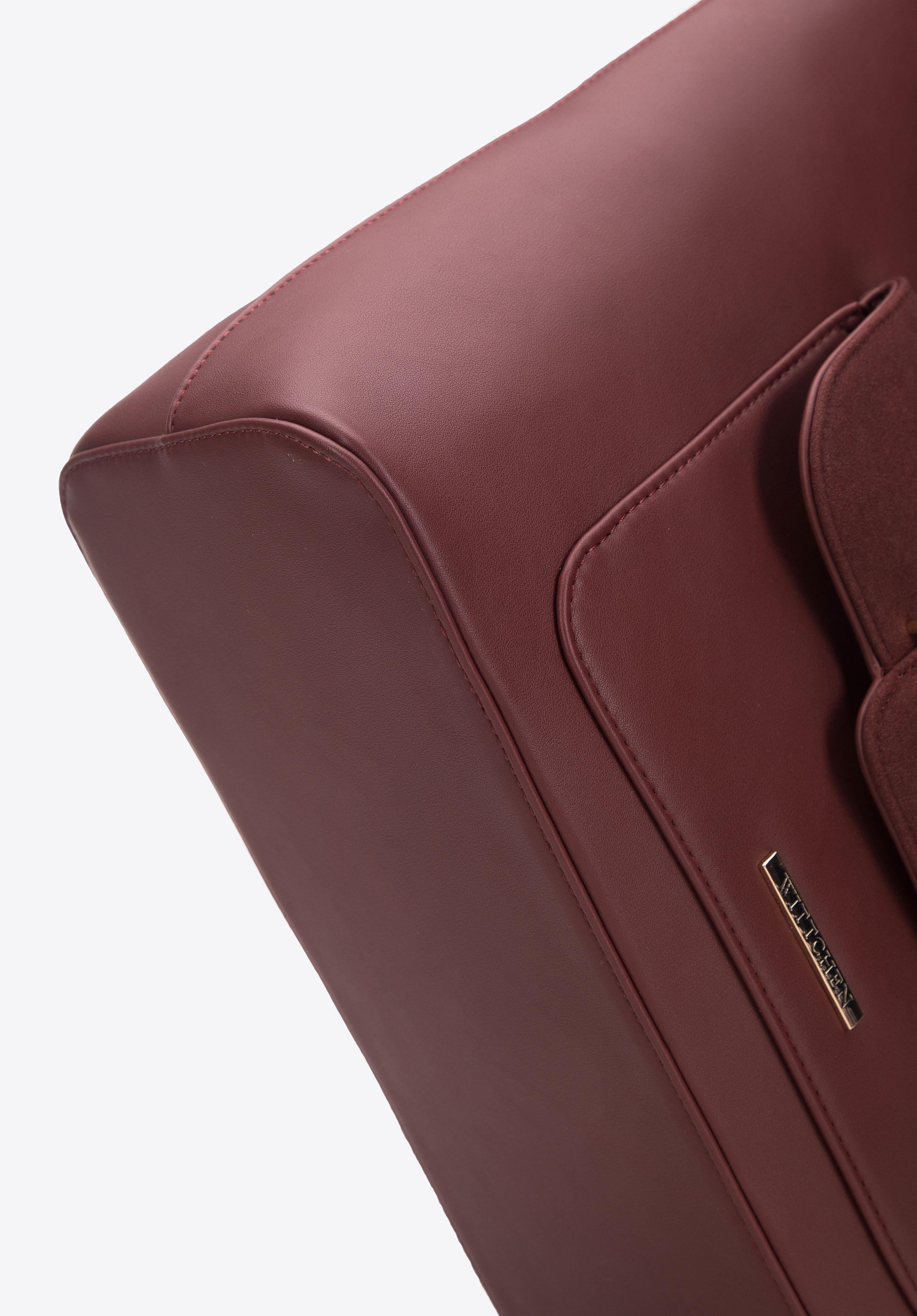 Damska shopperka z ekoskóry o dwóch fakturach i łańcuchem