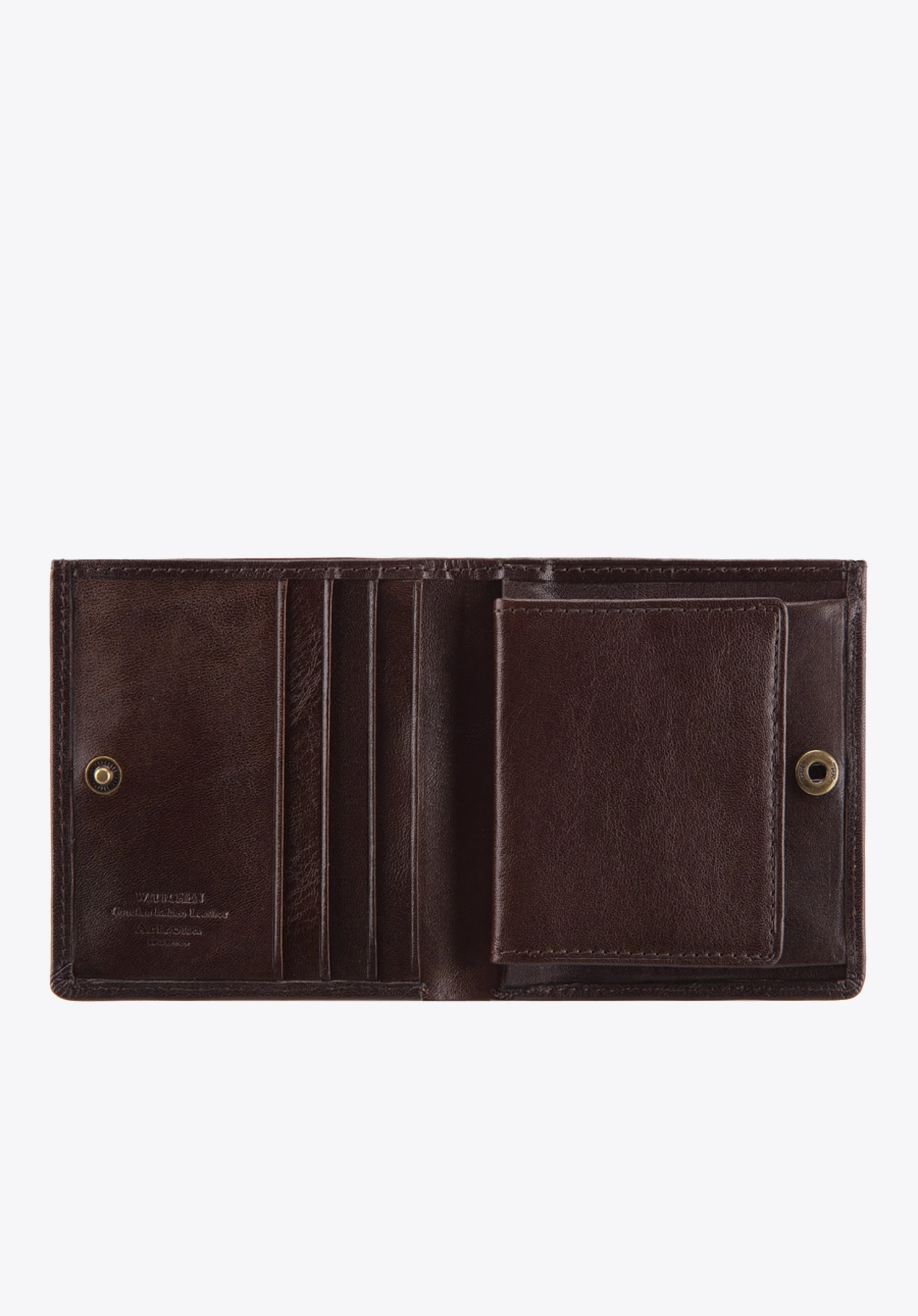 Damski portfel skórzany z herbem na zatrzask