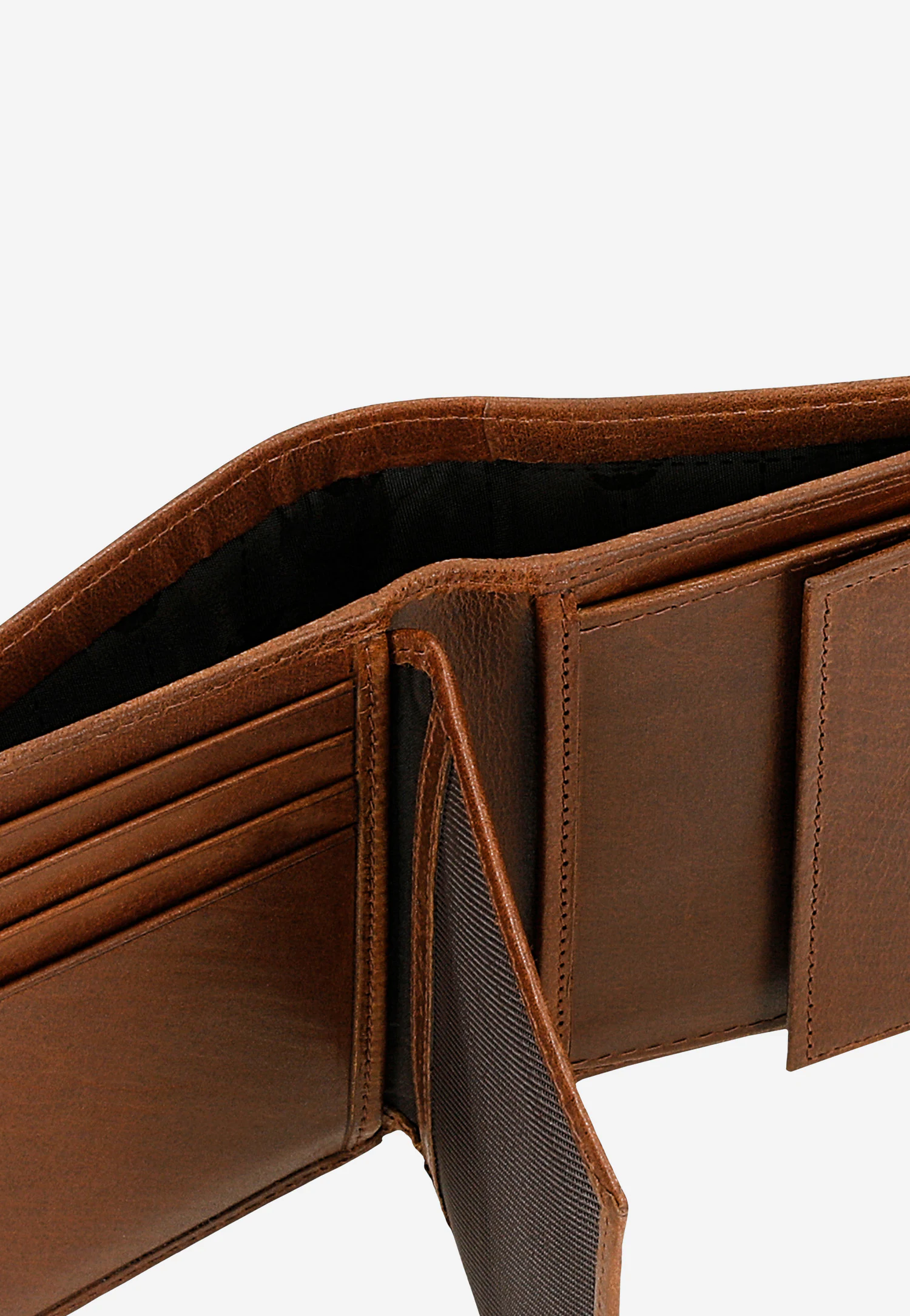 Brązowy portfel męski z ciemną wstawką