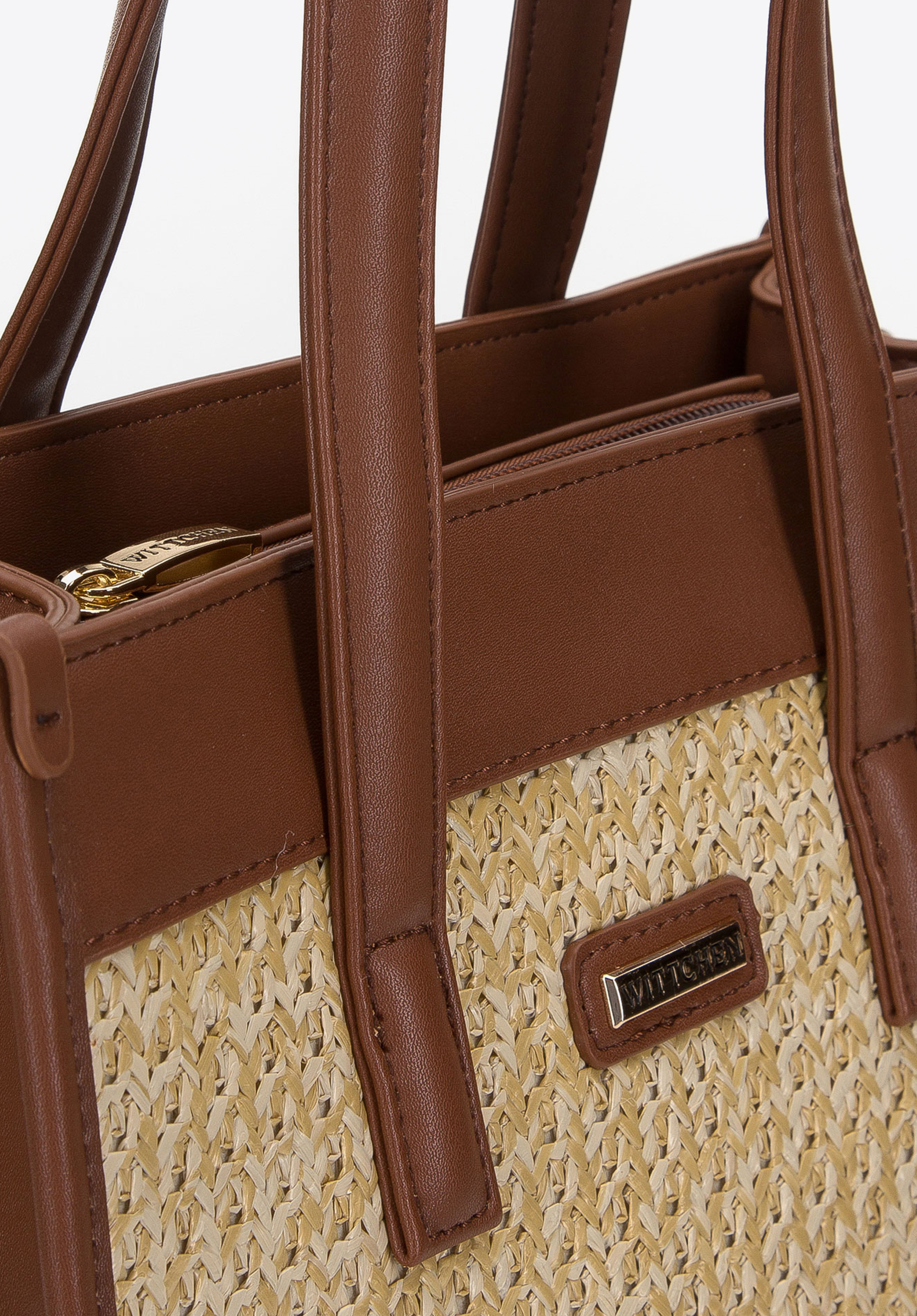 Torebka shopperka z plecionką mała