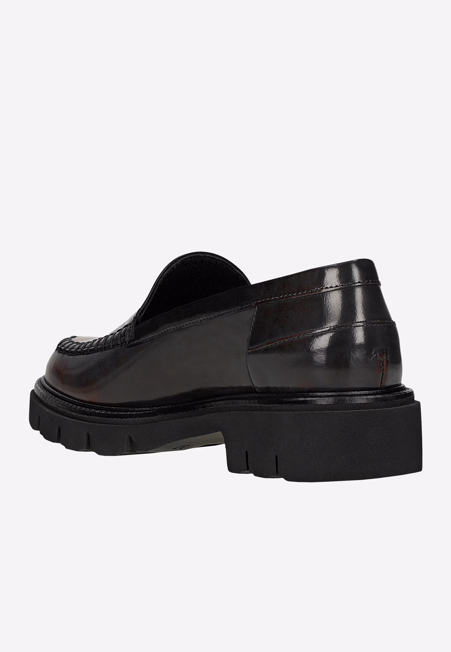 Czarno-bordowe półbuty damskie wsuwane