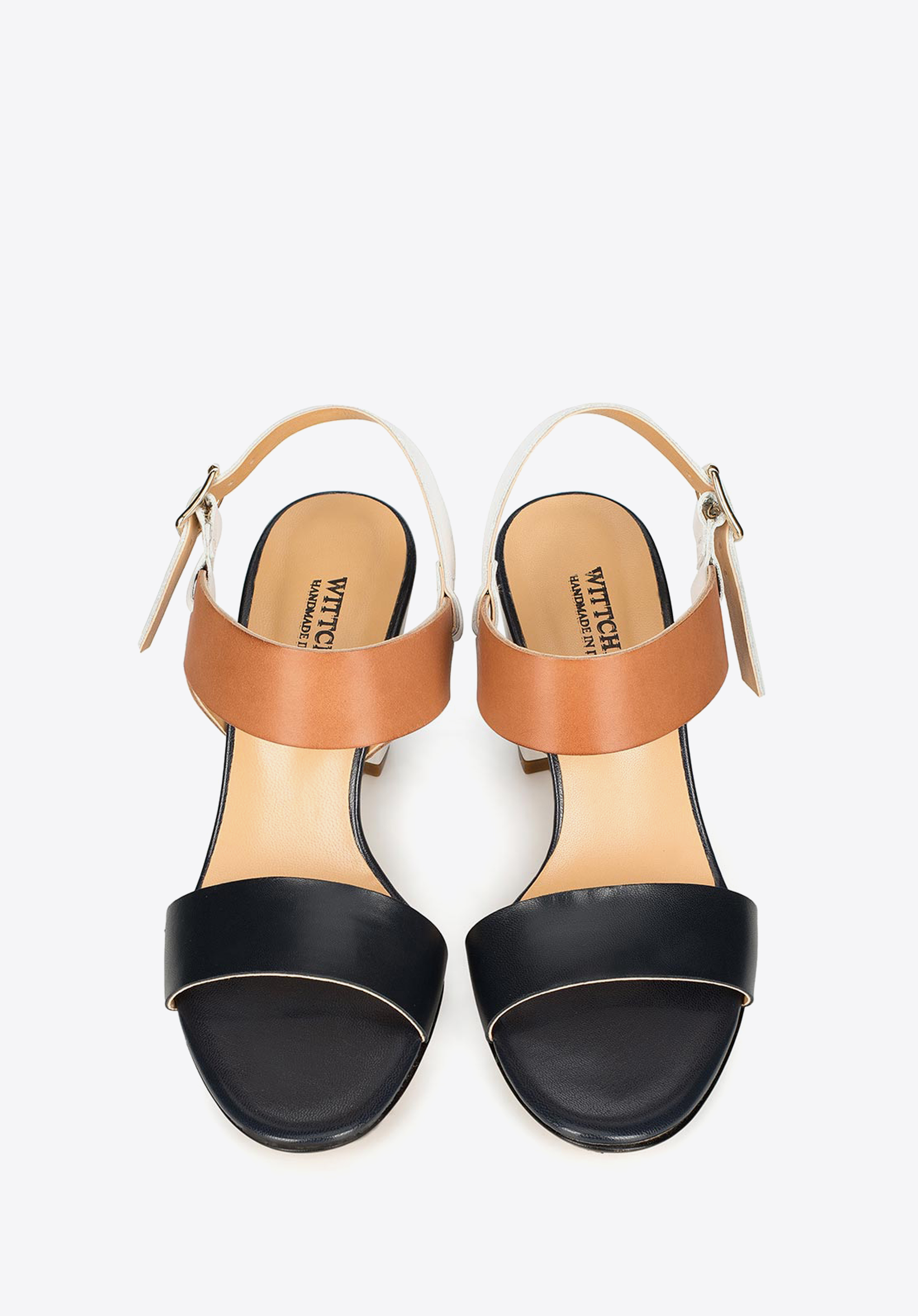 Damskie sandały z kolorowych skór