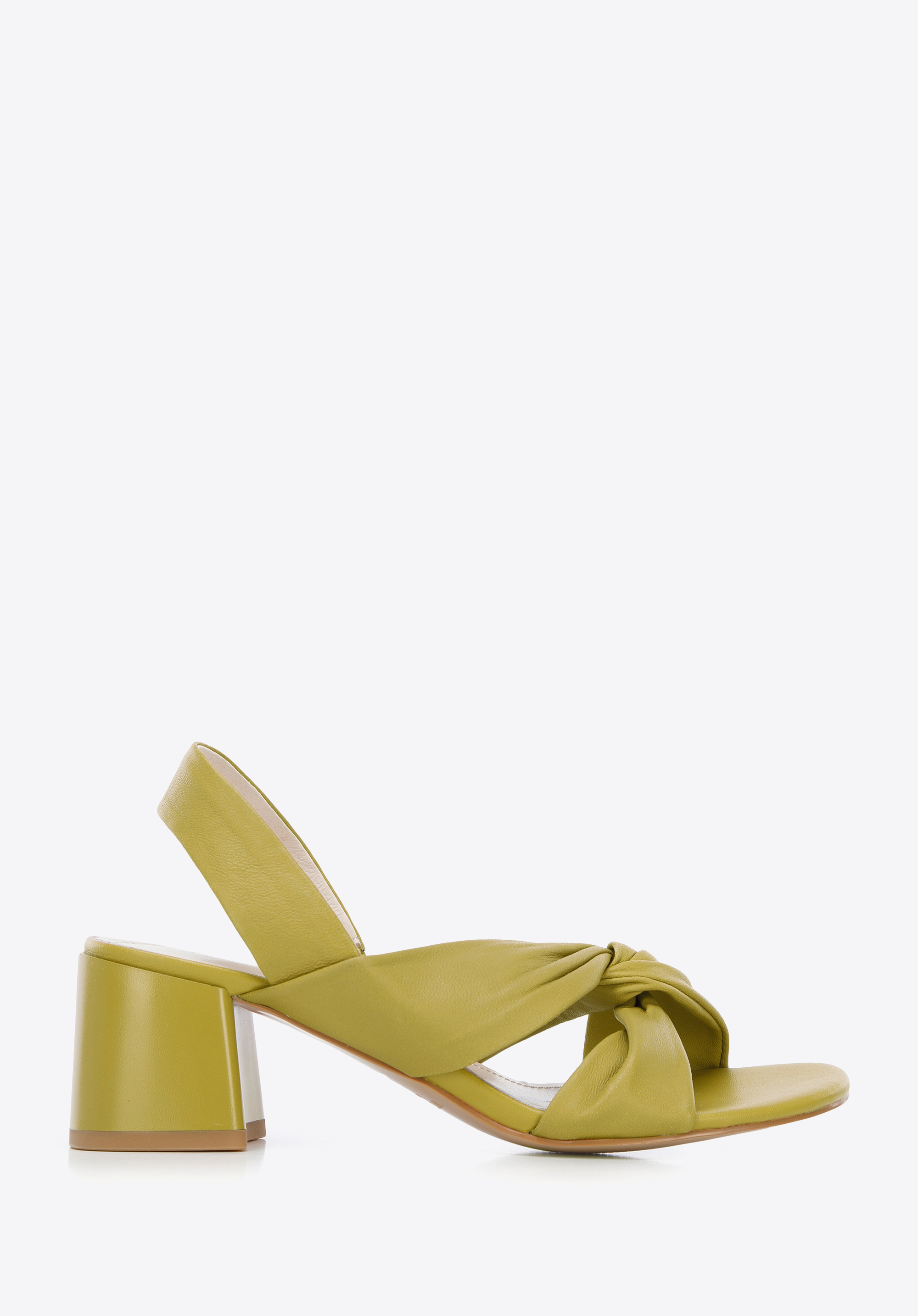 Damskie sandały z miękkiej skóry na słupku