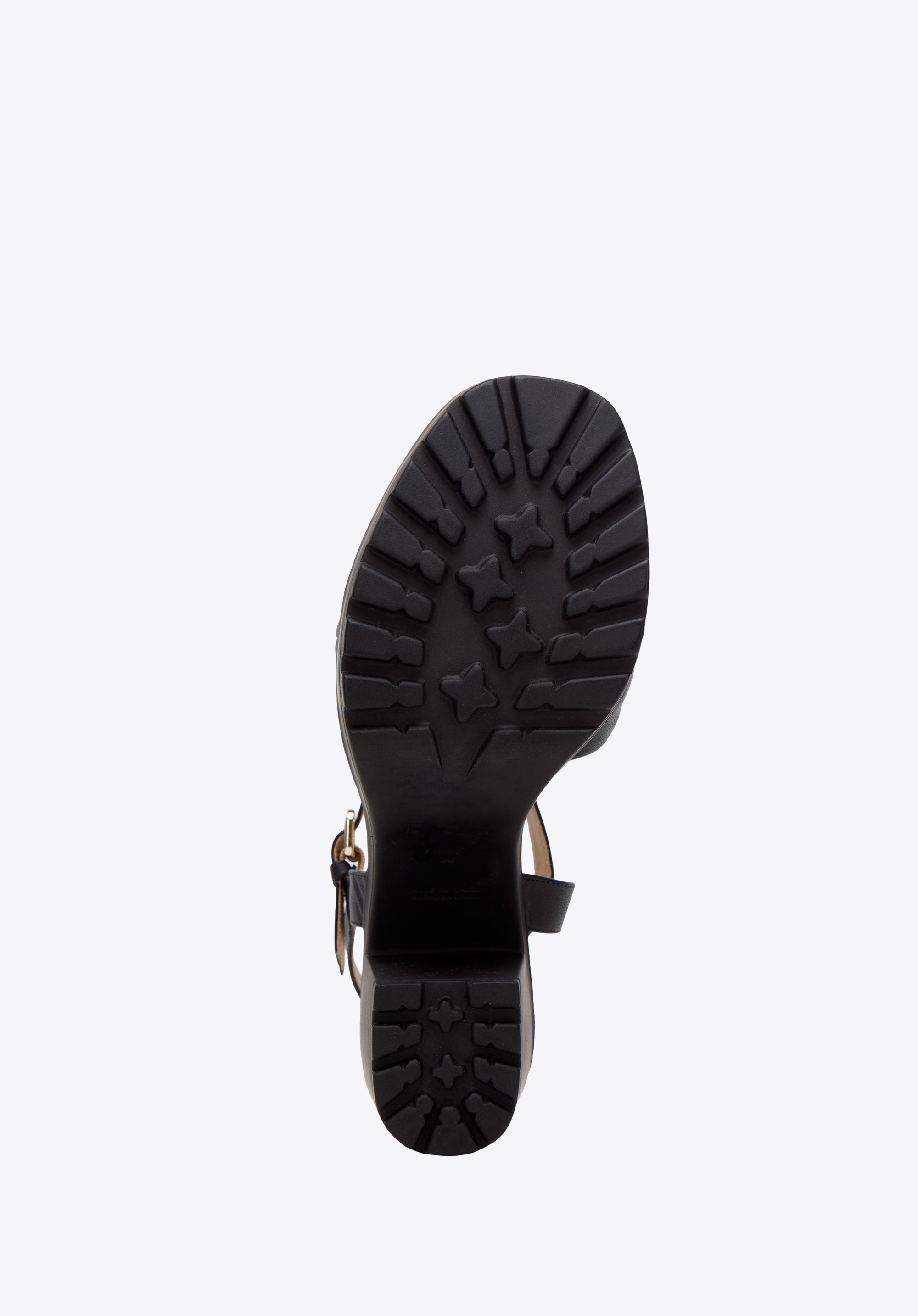 Sandały skórzane z miękkim paskiem na platformie