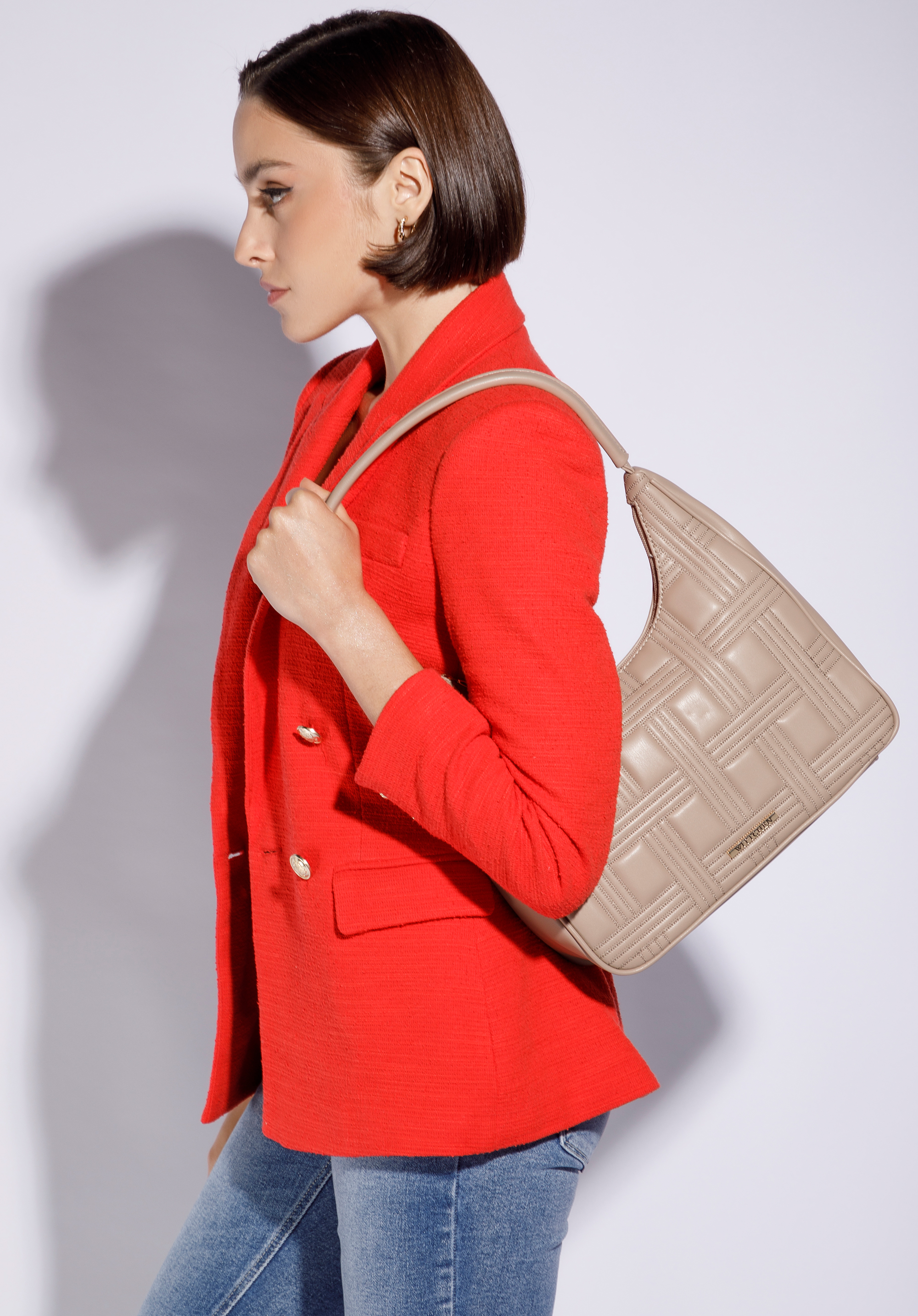 Torebka na ramię z pikowanej ekoskóry