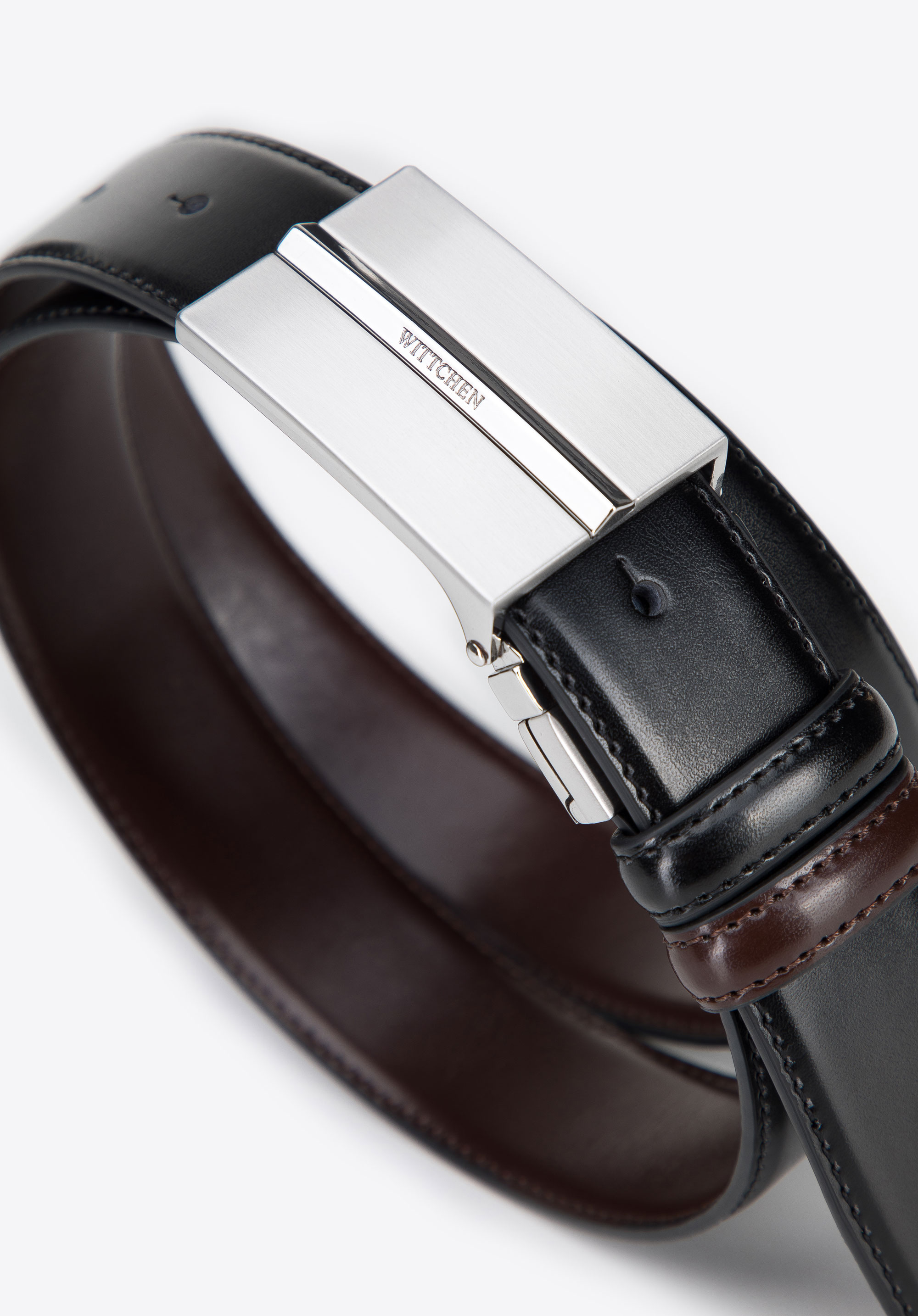 Męski pasek skórzany dwustronny klasyczny