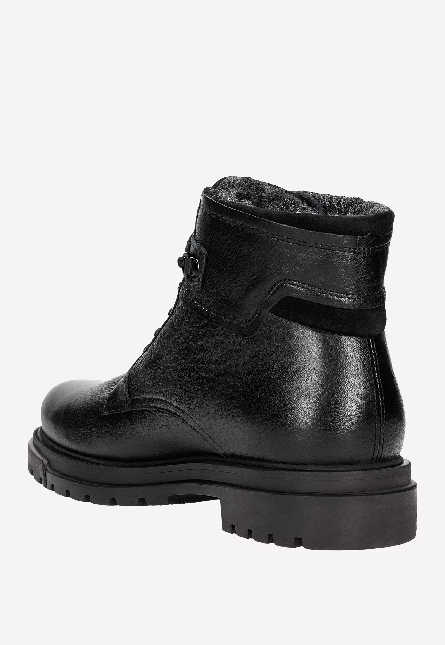 Brązowe workery męskie ze skóry licowej z ociepleniem