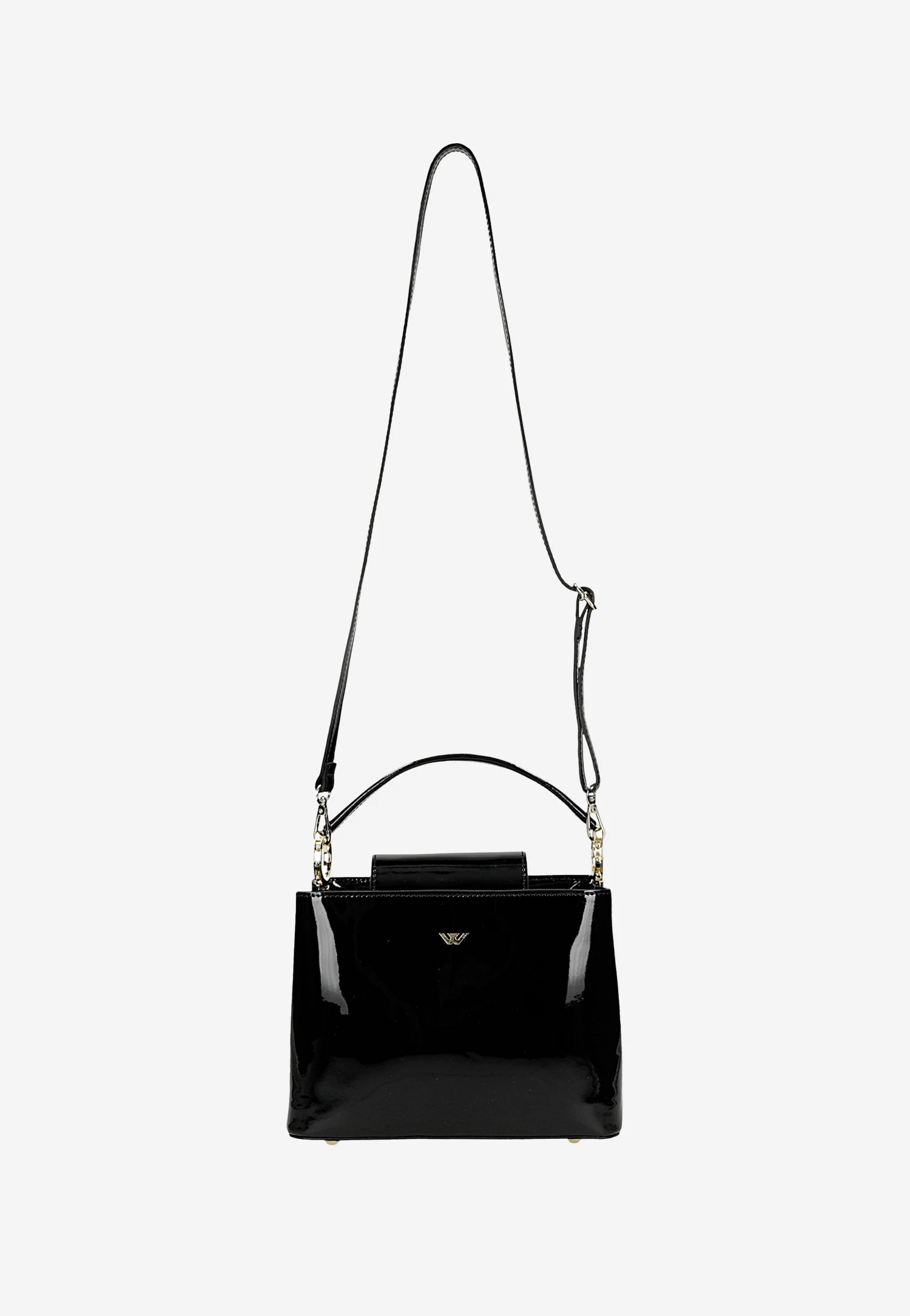 Elegancki kuferek czarny lakierowany