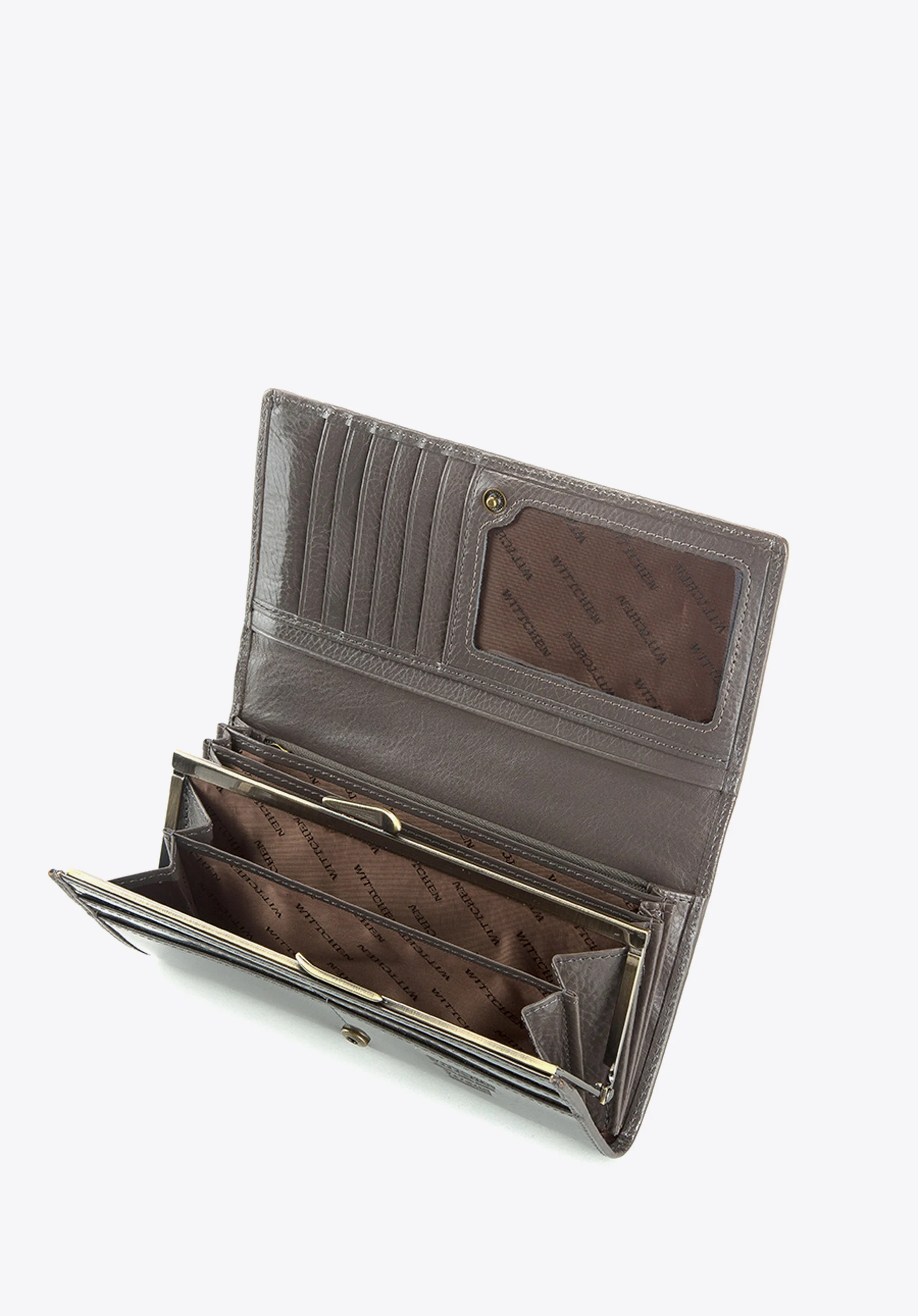 Damski portfel ze skóry lakierowany poziomy