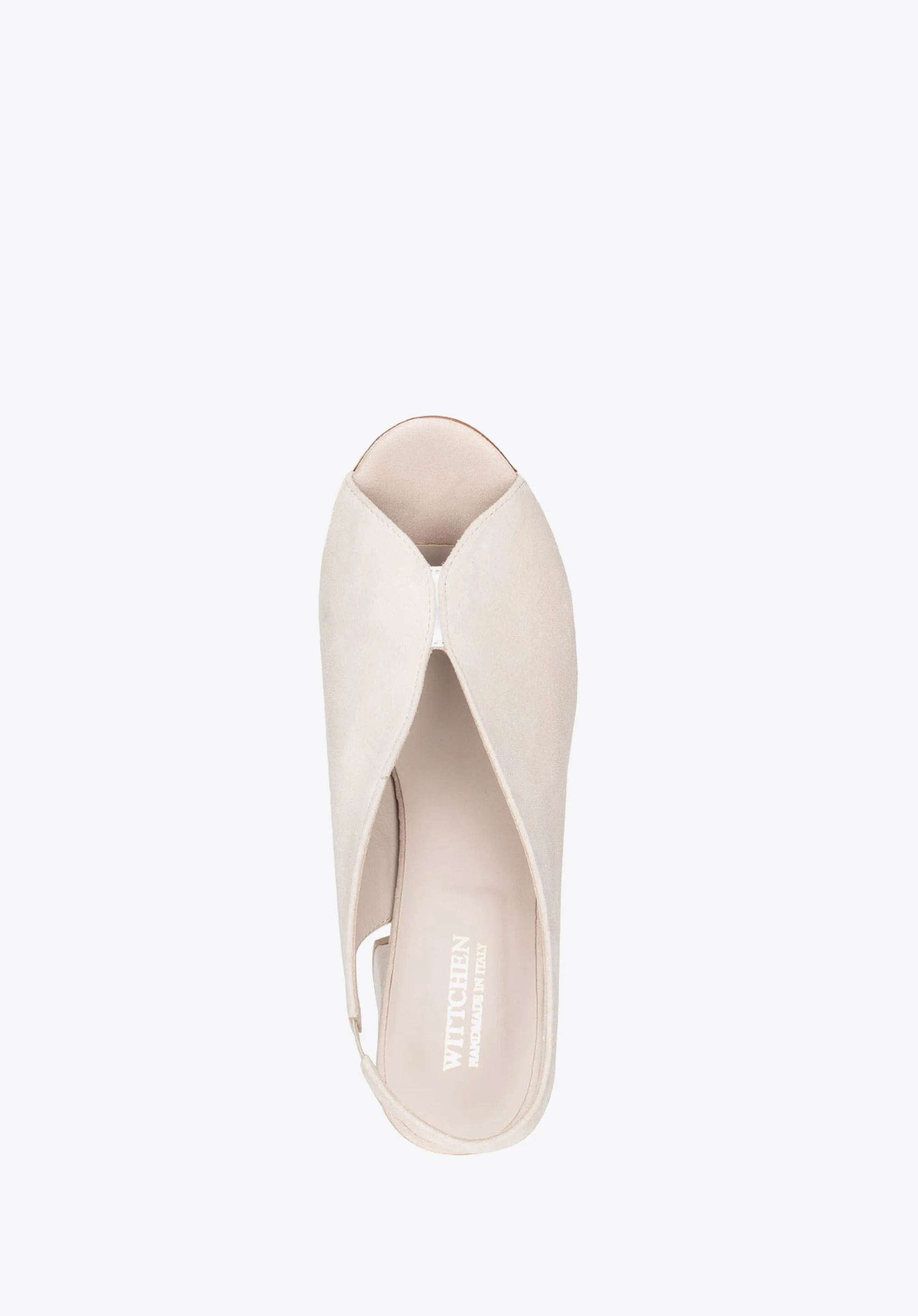 Damskie sandały zamszowe na słupku z gumką