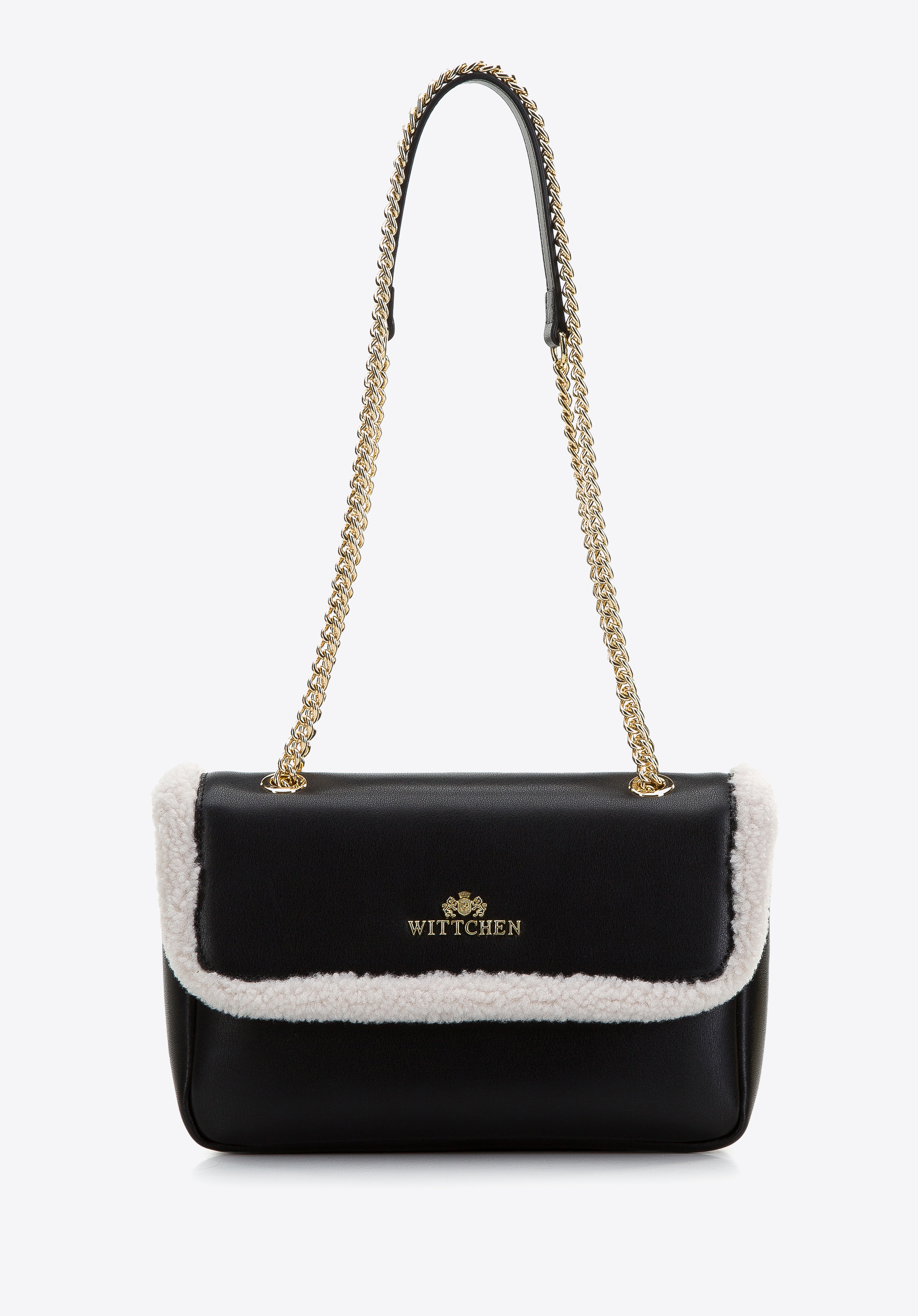 Damska listonoszka skórzana ze sztucznym futerkiem