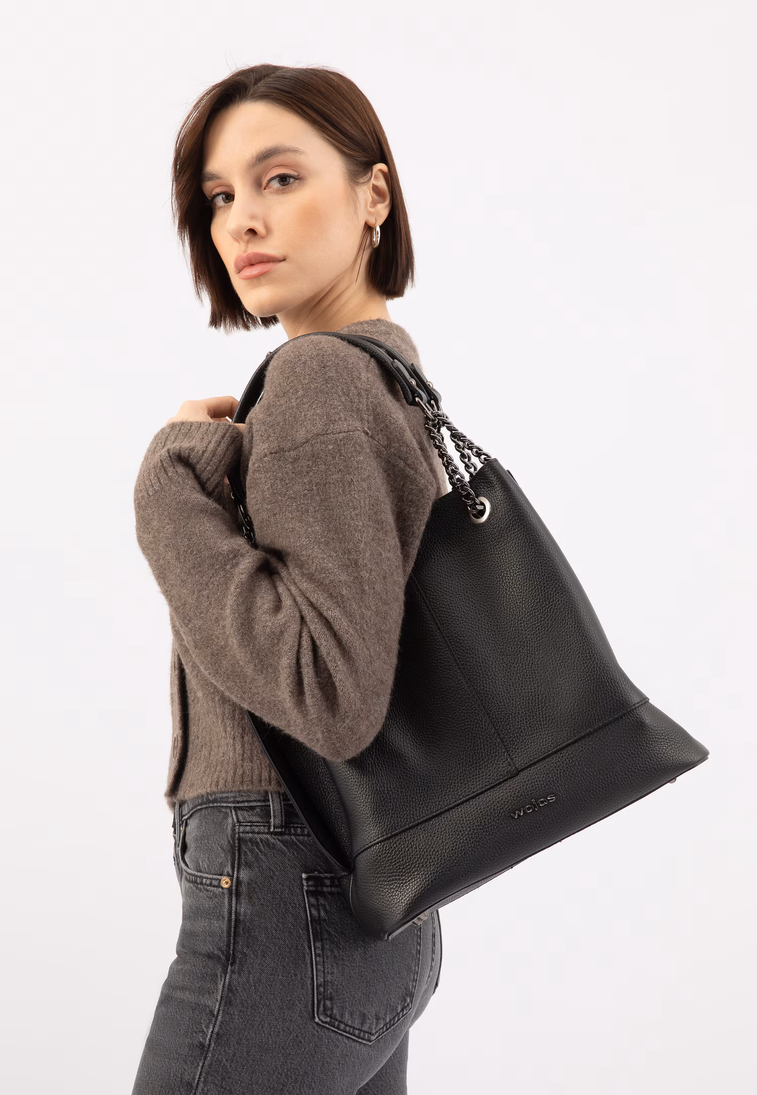 Duża czarna torebka damska