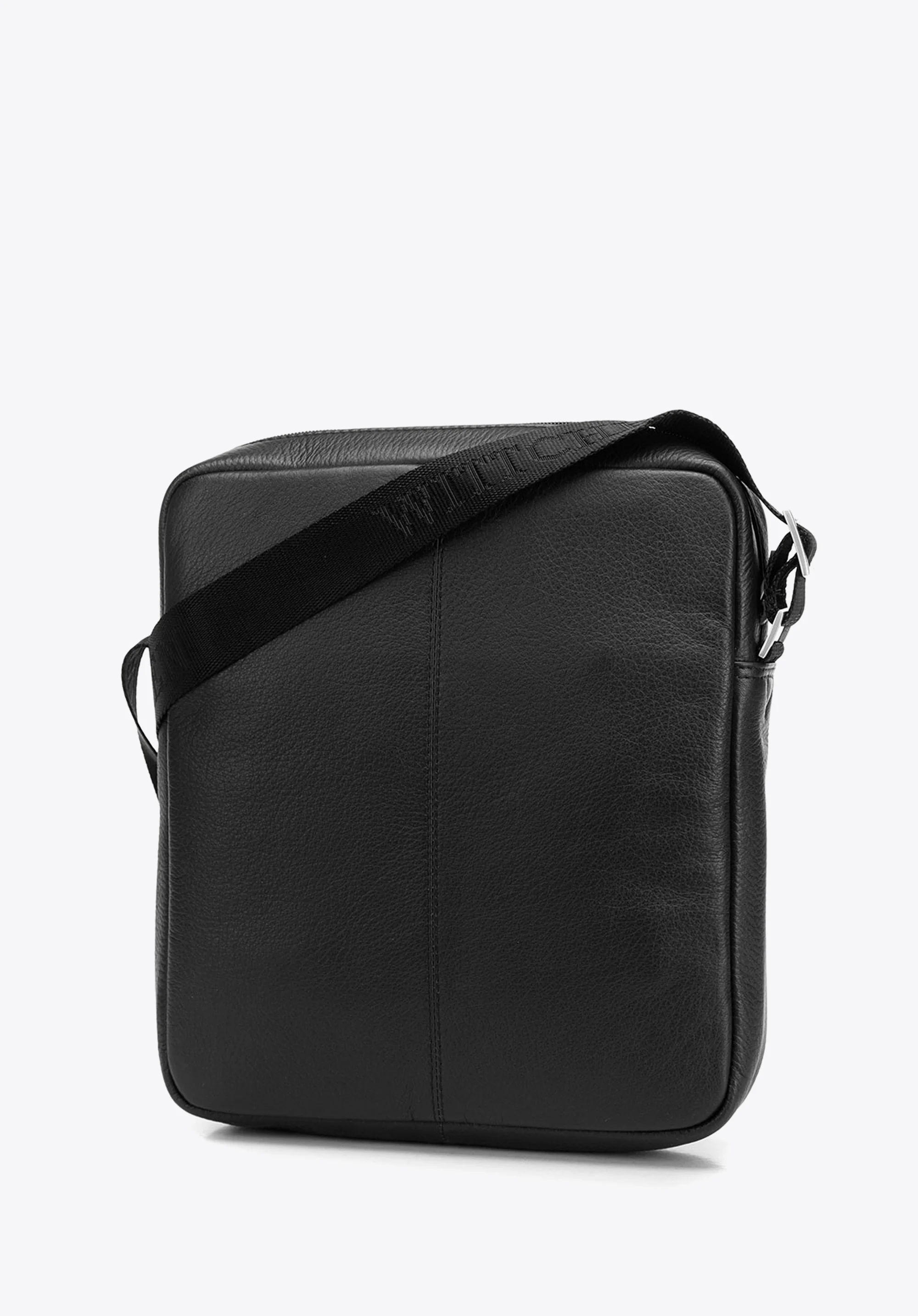 Męska listonoszka skórzana stębnowana średnia