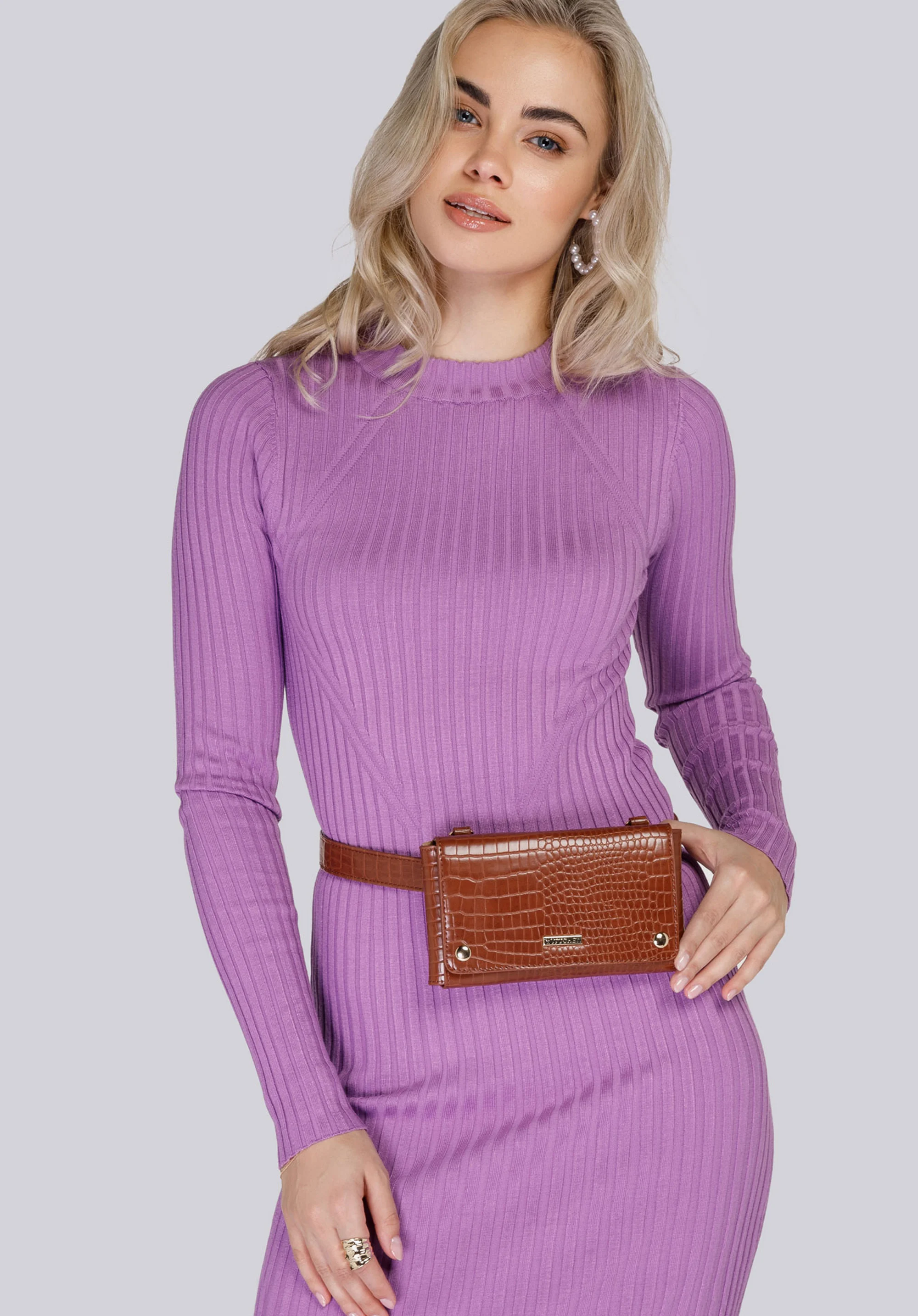 Damska torebka kopertowa 2 w 1 croco