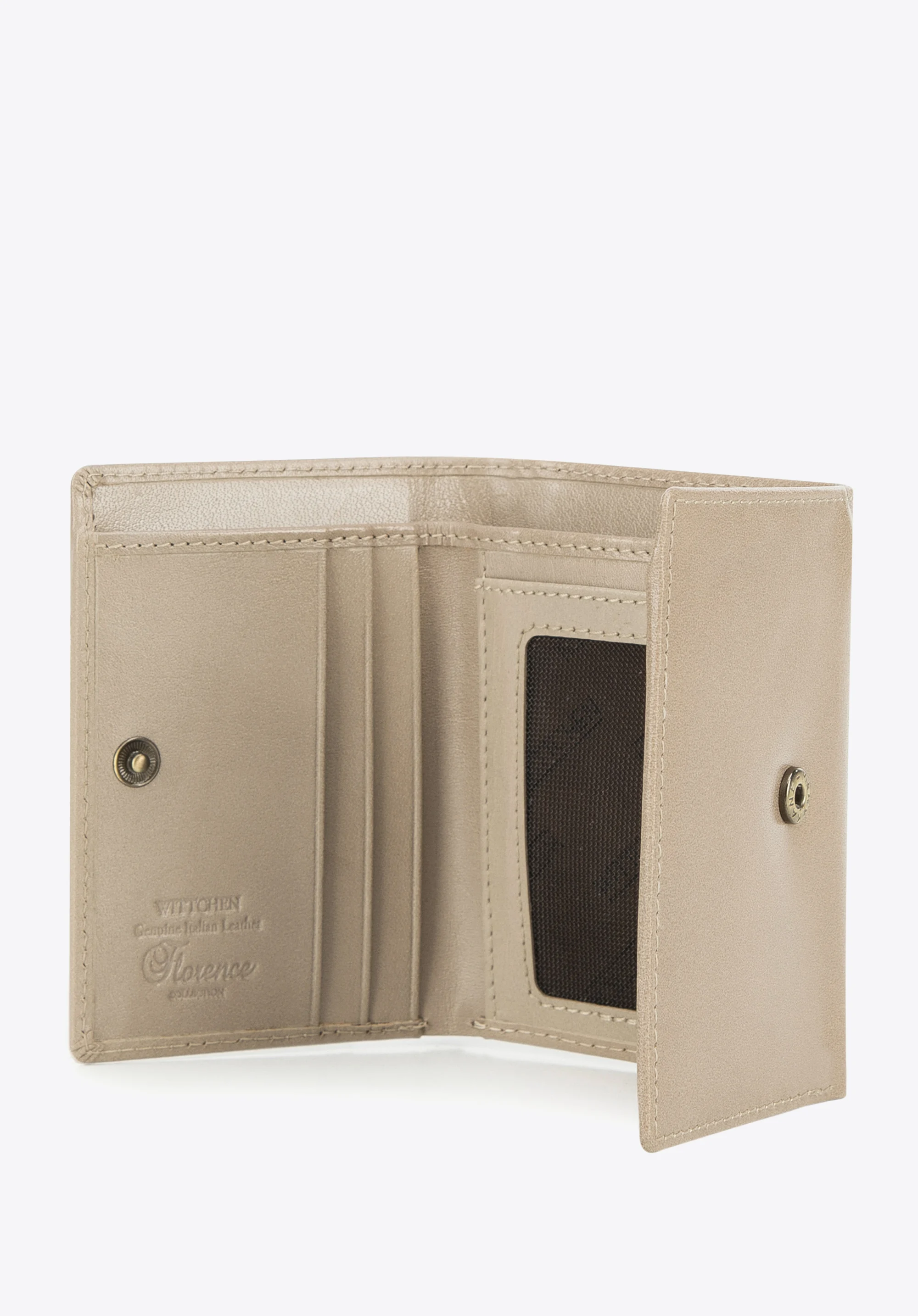 Damski portfel z gładkiej skóry mały