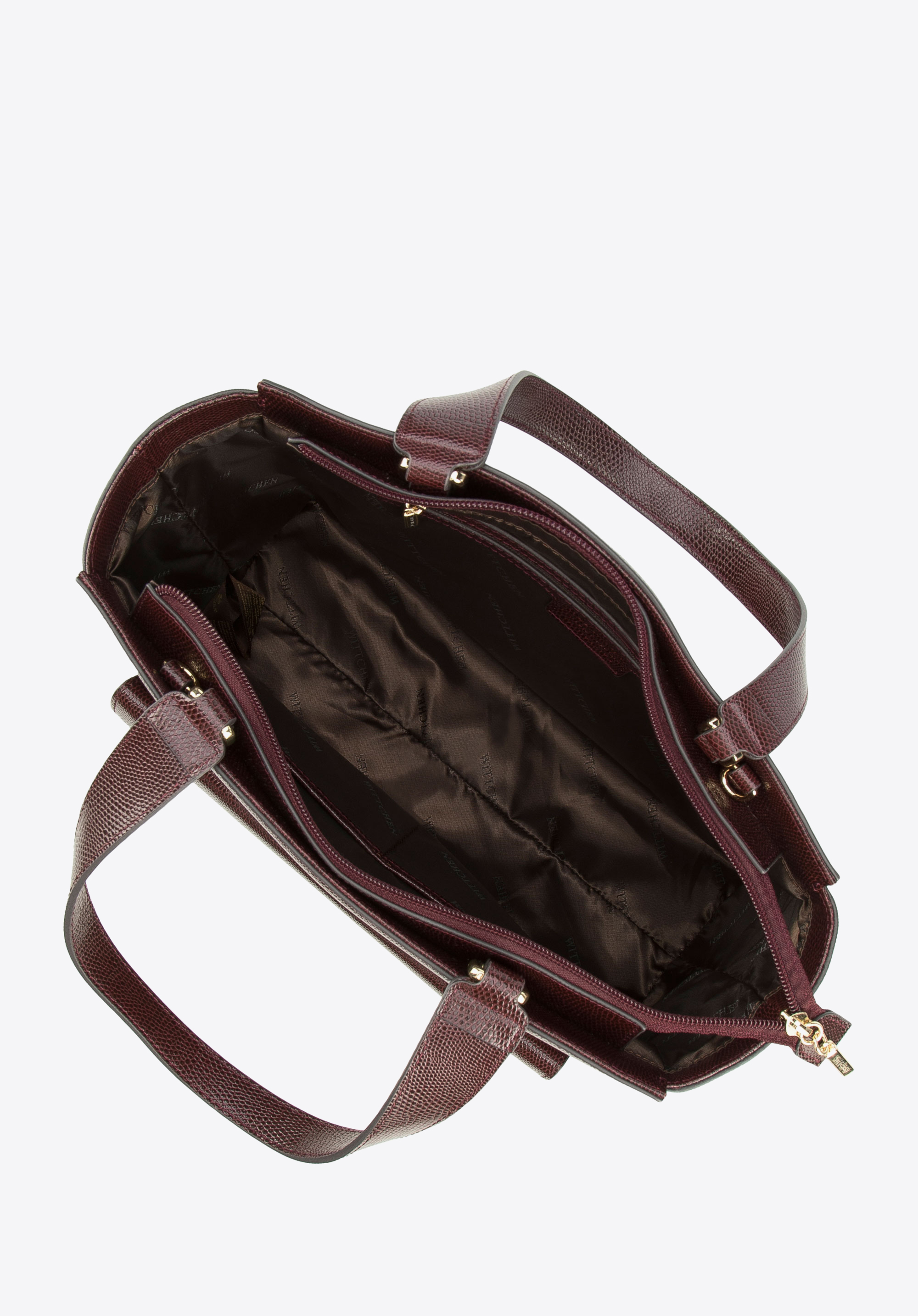 Torebka shopperka skórzana z kieszenią z przodu