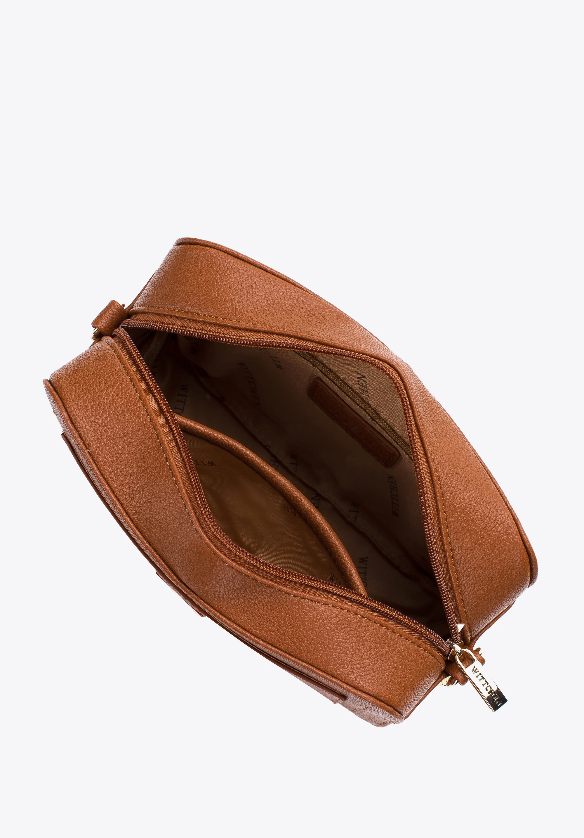 Damska listonoszka pudełkowa z obszytą kieszenią