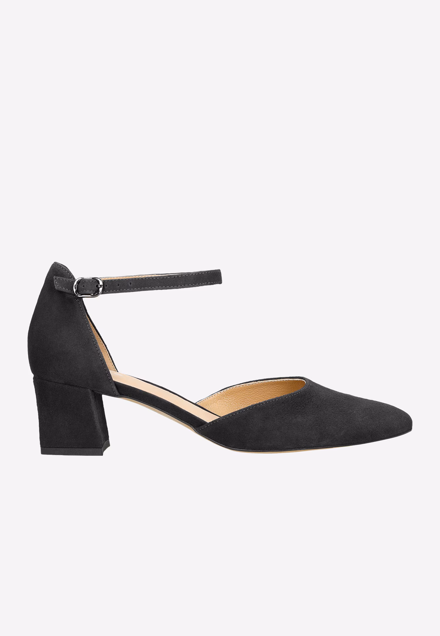 Złote czółenka damskie na niskim słupku