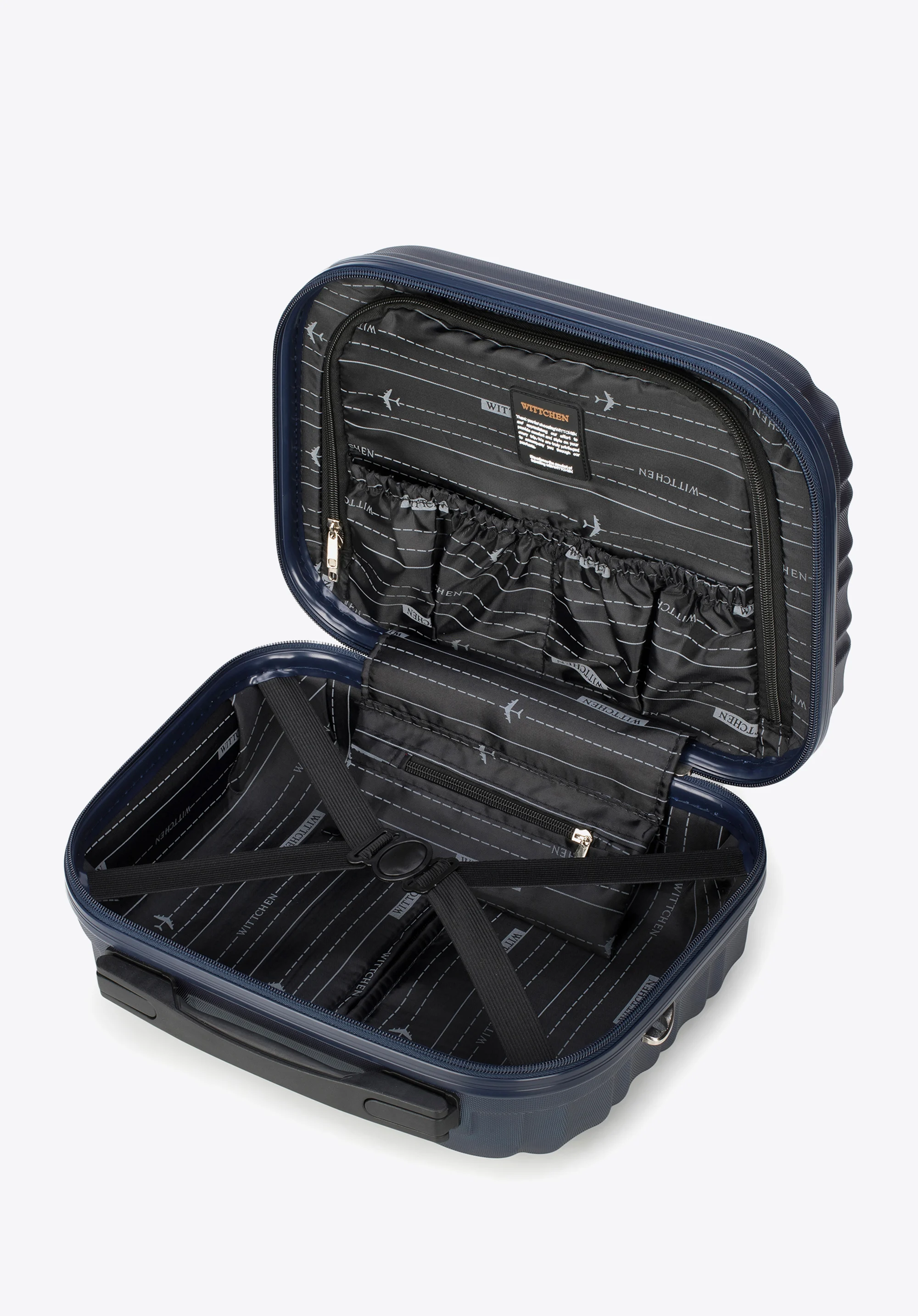 Duża walizka z ABS-u z żebrowaniem