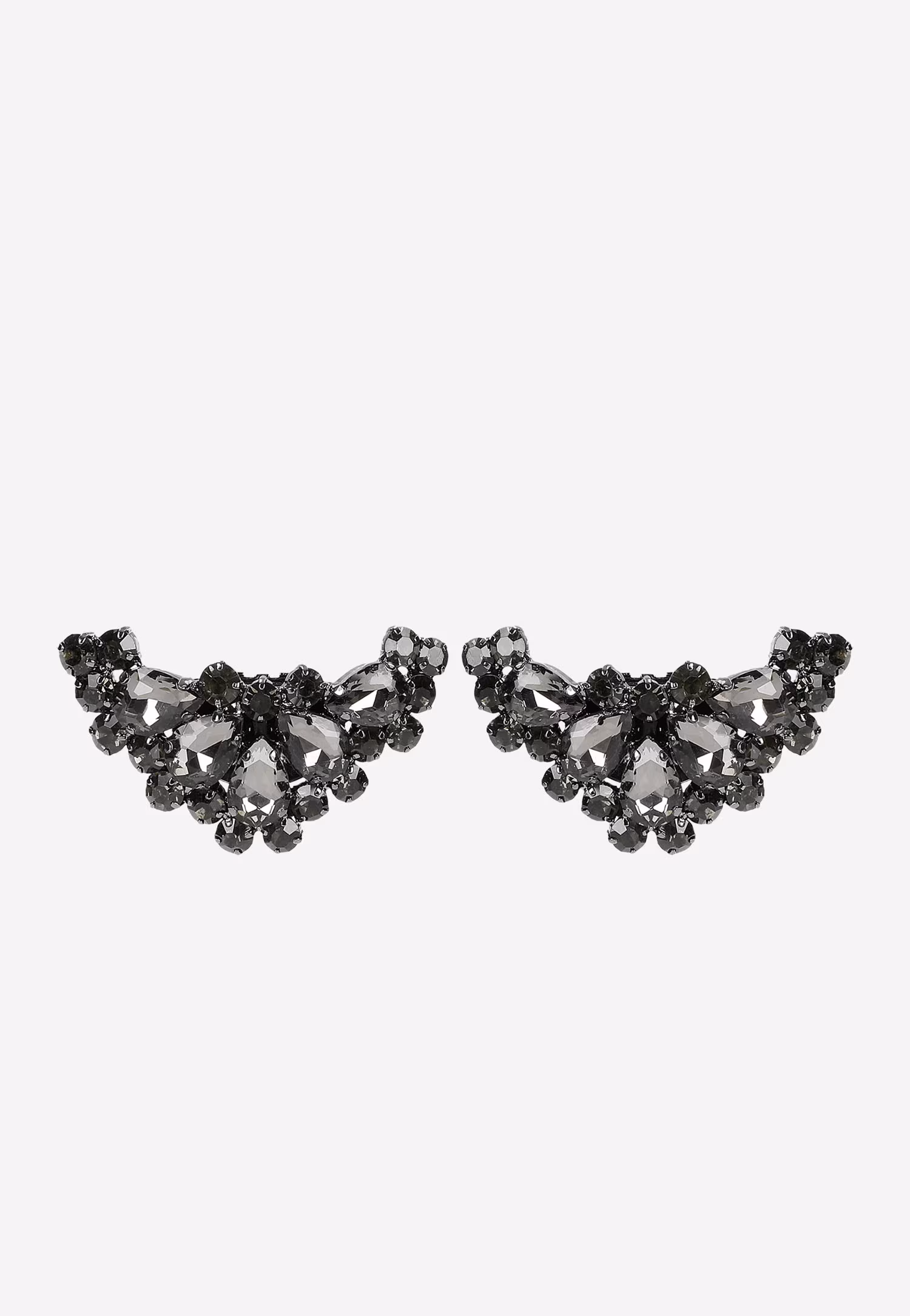 Czarne eleganckie ozdoby do obuwia z kryształkami