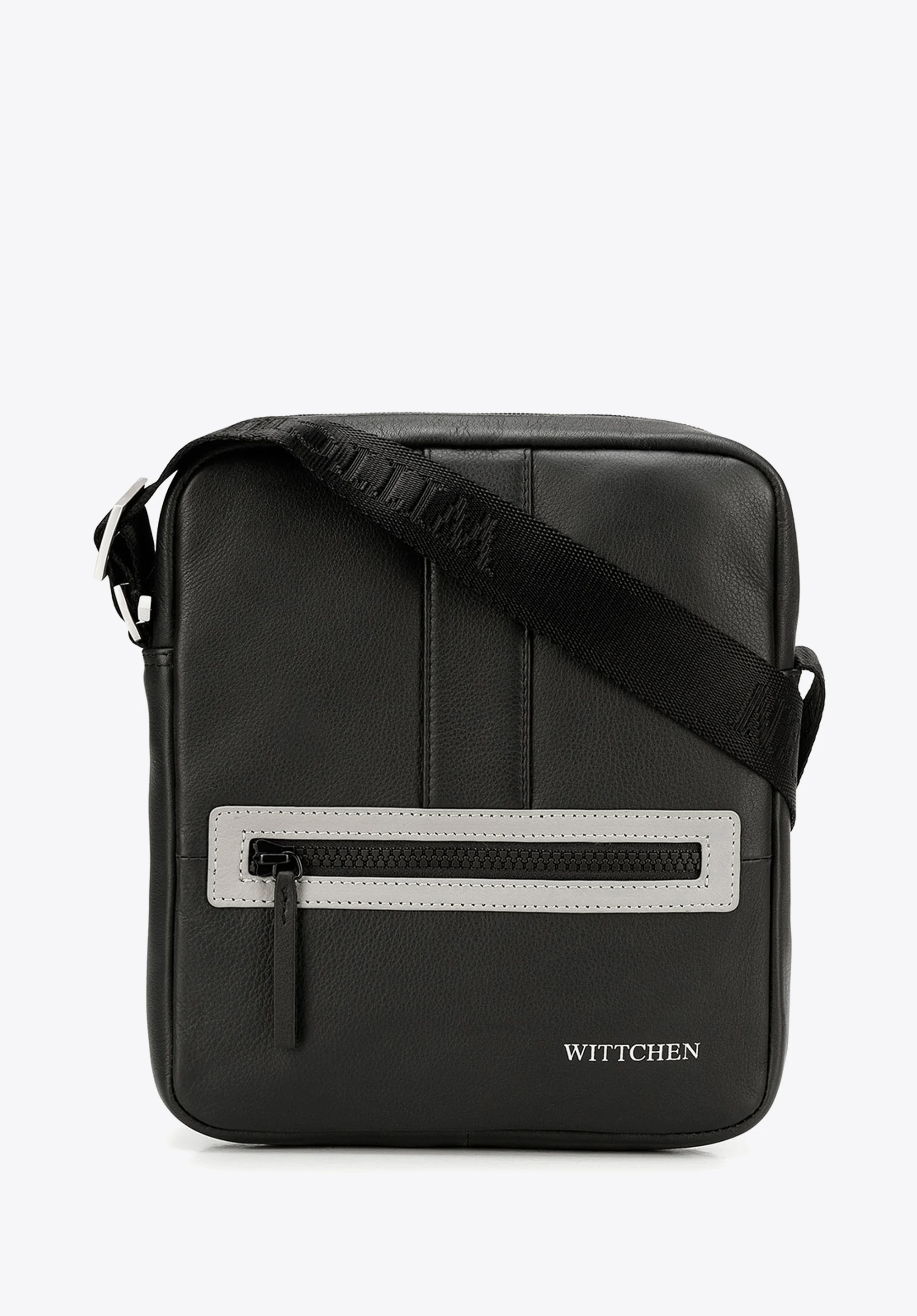 Męska listonoszka skórzana stębnowana mała