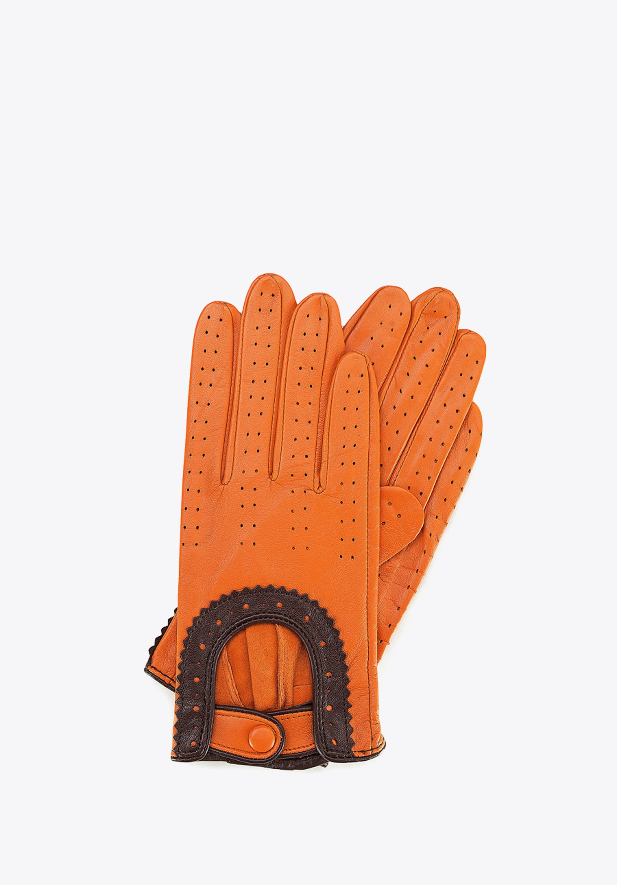 Damskie rękawiczki skórzane samochodowe