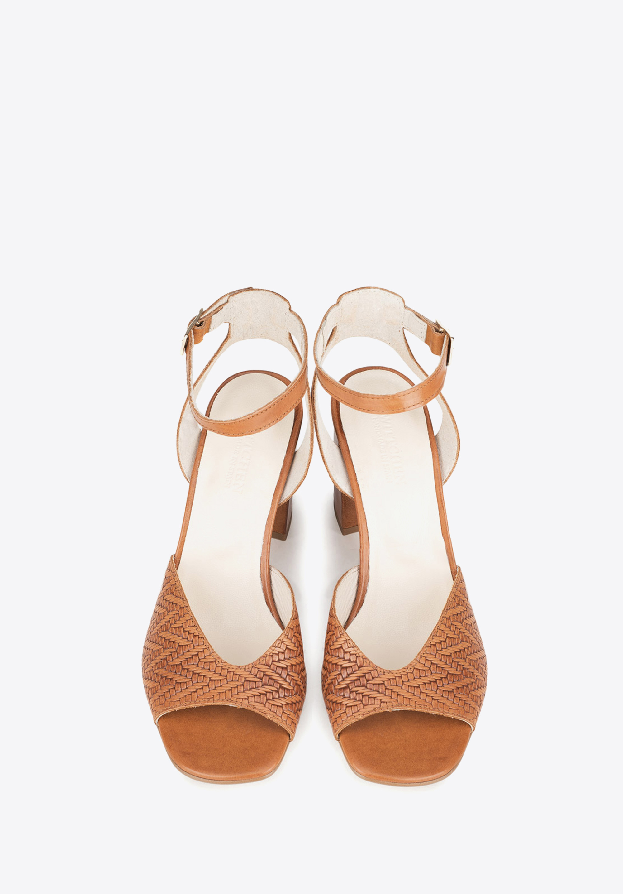 Damskie sandały z tłoczonej skóry