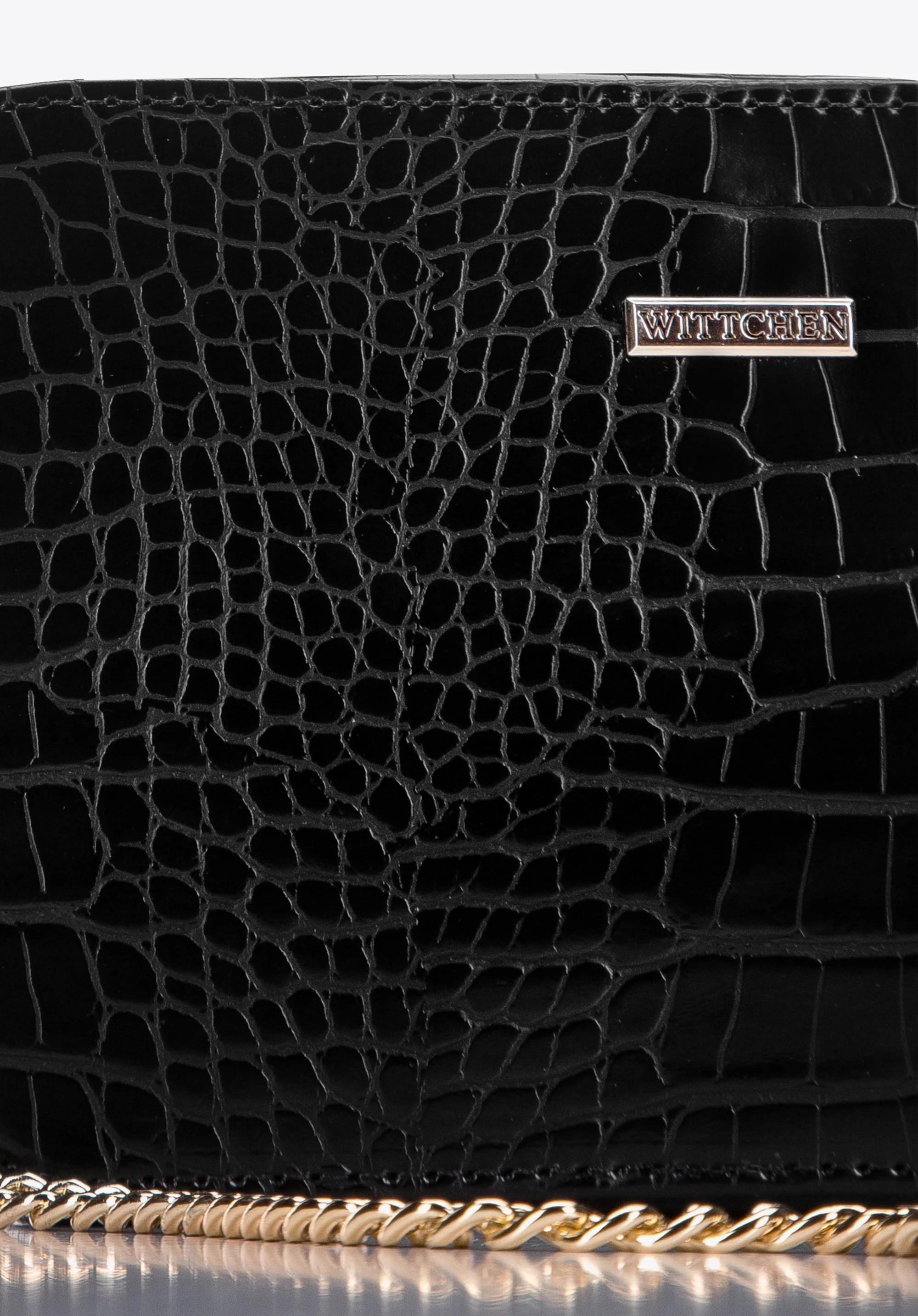 Damska listonoszka z ekoskóry croco pudełkowa