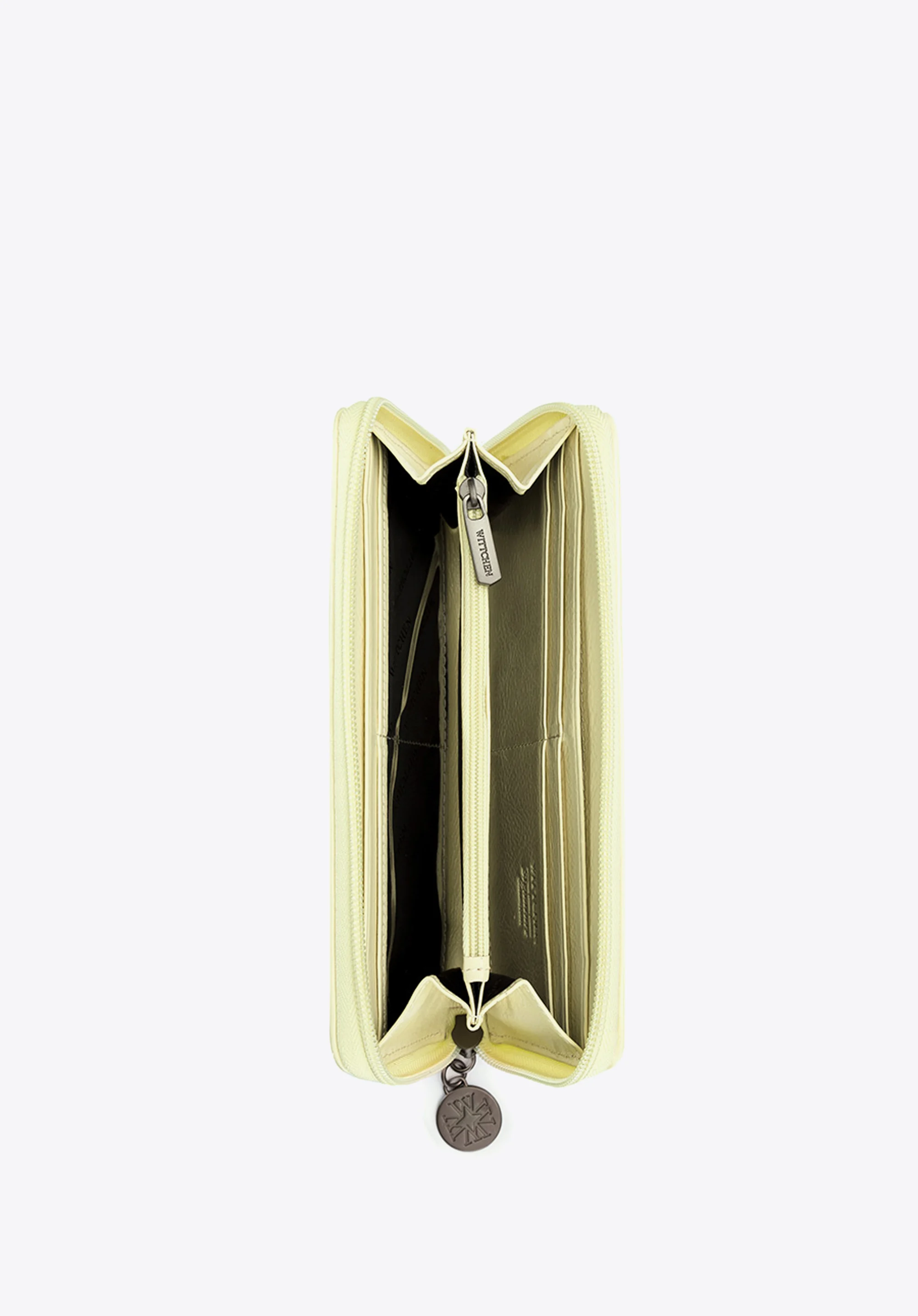 Damski portfel skórzany lakierowany tłoczony