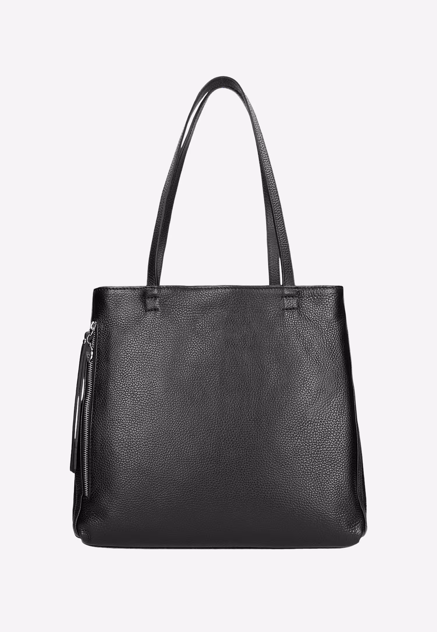 Czarna skórzana torebka damska duża