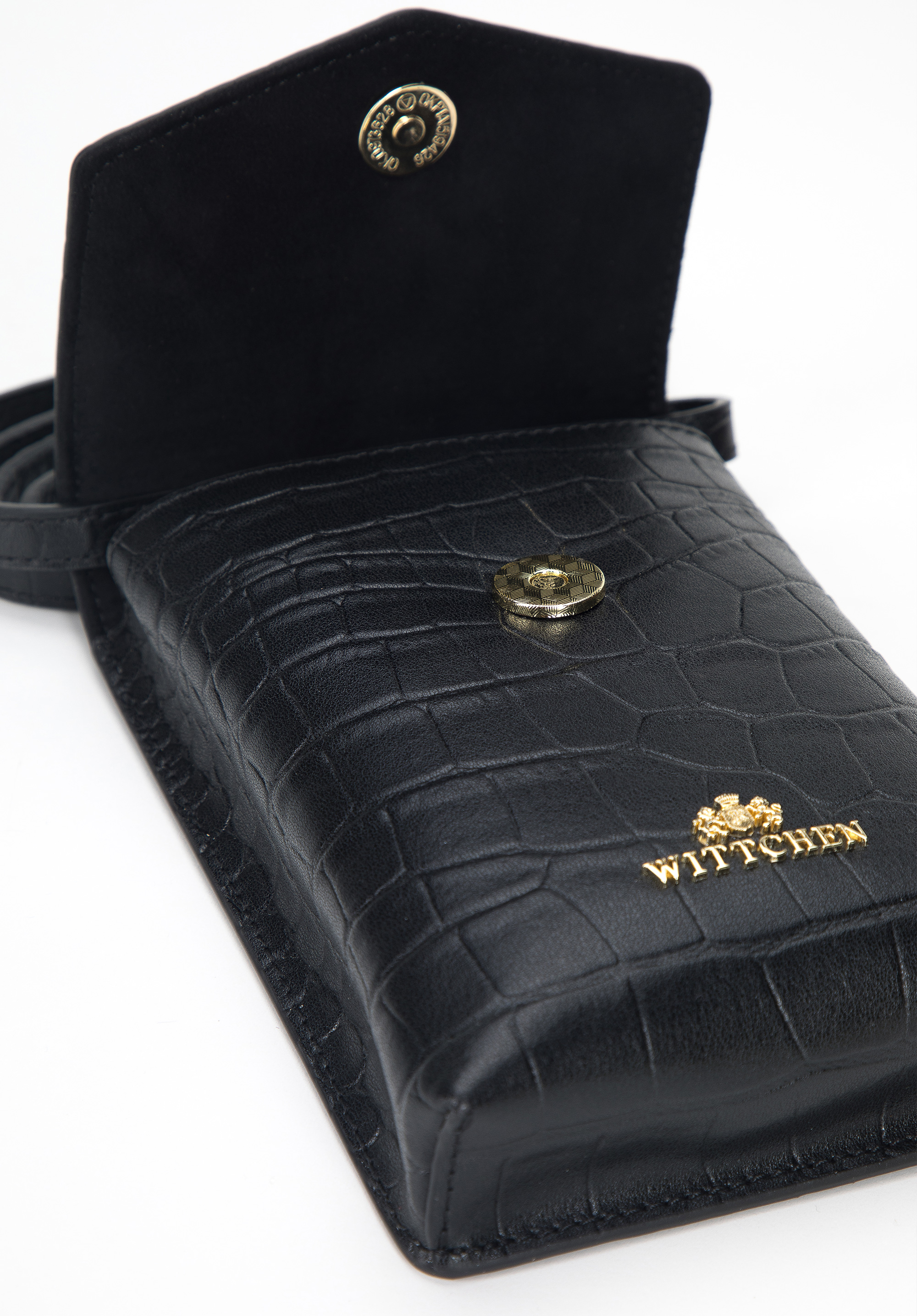 Damska minitorebka ze skóry croco